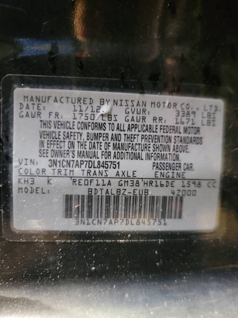 2013 NISSAN VERSA — 66903 Miles — Lot 38506173 - Marhaba Auctions Used Cars - Image 8