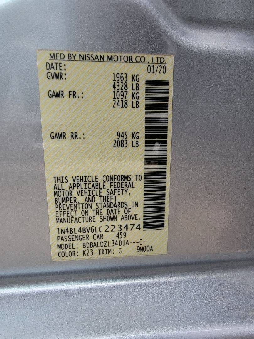 2020 NISSAN ALTIMA — 90682 Miles — Lot LC223474 — Main - Marhaba Auctions Used Cars - Image 9