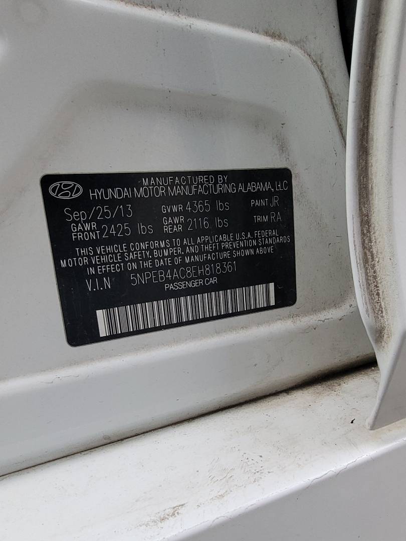 2014 HYUNDAI SONATA — 115445 Miles — Lot 818361 — Main - Marhaba Auctions Used Cars - Image 9