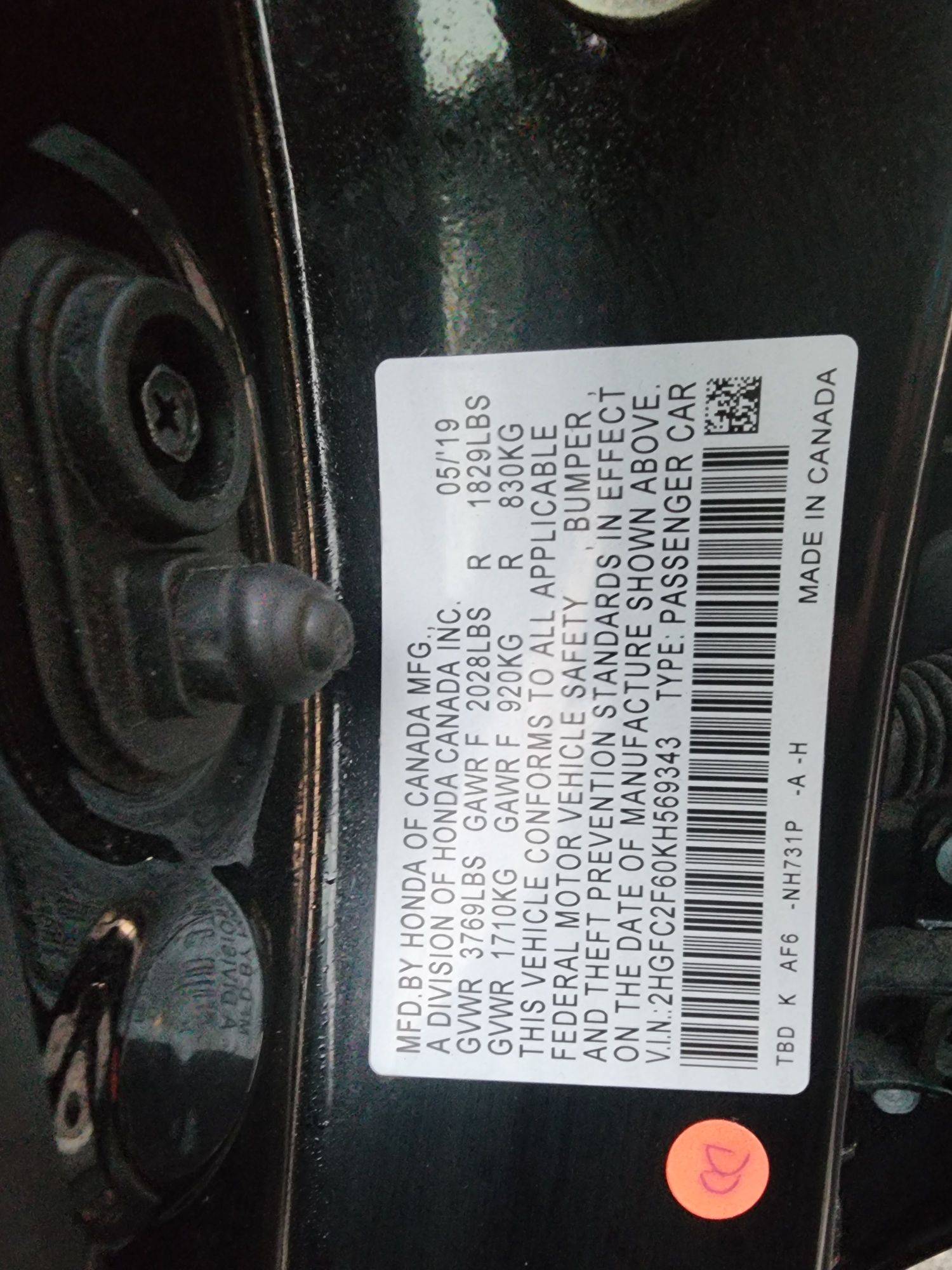 2019 HONDA CIVIC — 39555 Miles — Lot 38054114 — Souq - Marhaba Auctions Used Cars - Image 8
