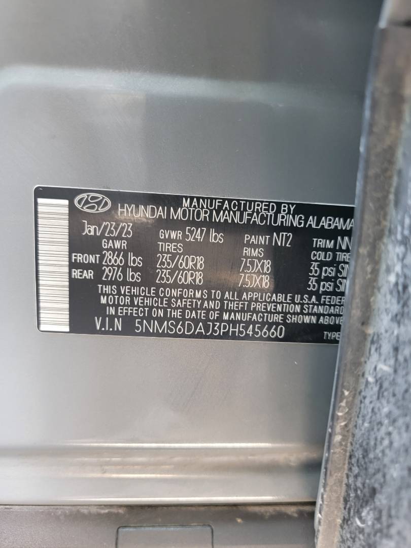 2023 HYUNDAI SANTA FE — 50814 Miles — Lot J3PH545660 — Main - Marhaba Auctions Used Cars - Image 9