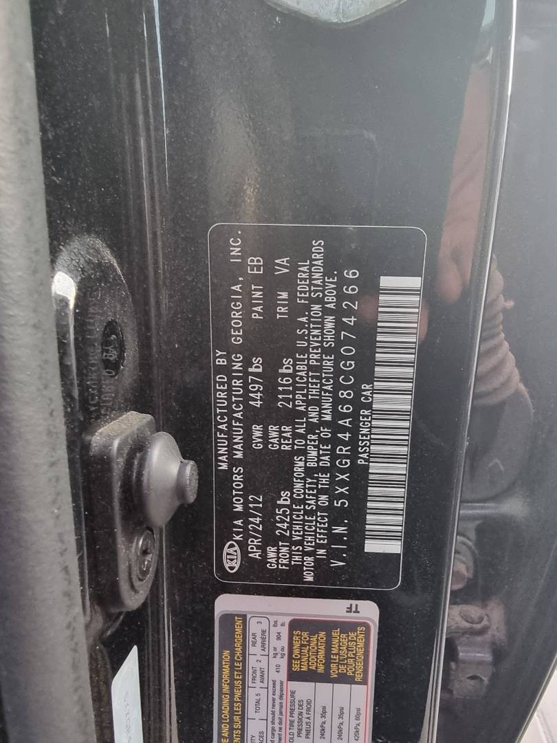 2012 KIA OPTIMA — 156739 Miles — Lot 074266 — Ind. 12 - Marhaba Auctions Used Cars - Image 10