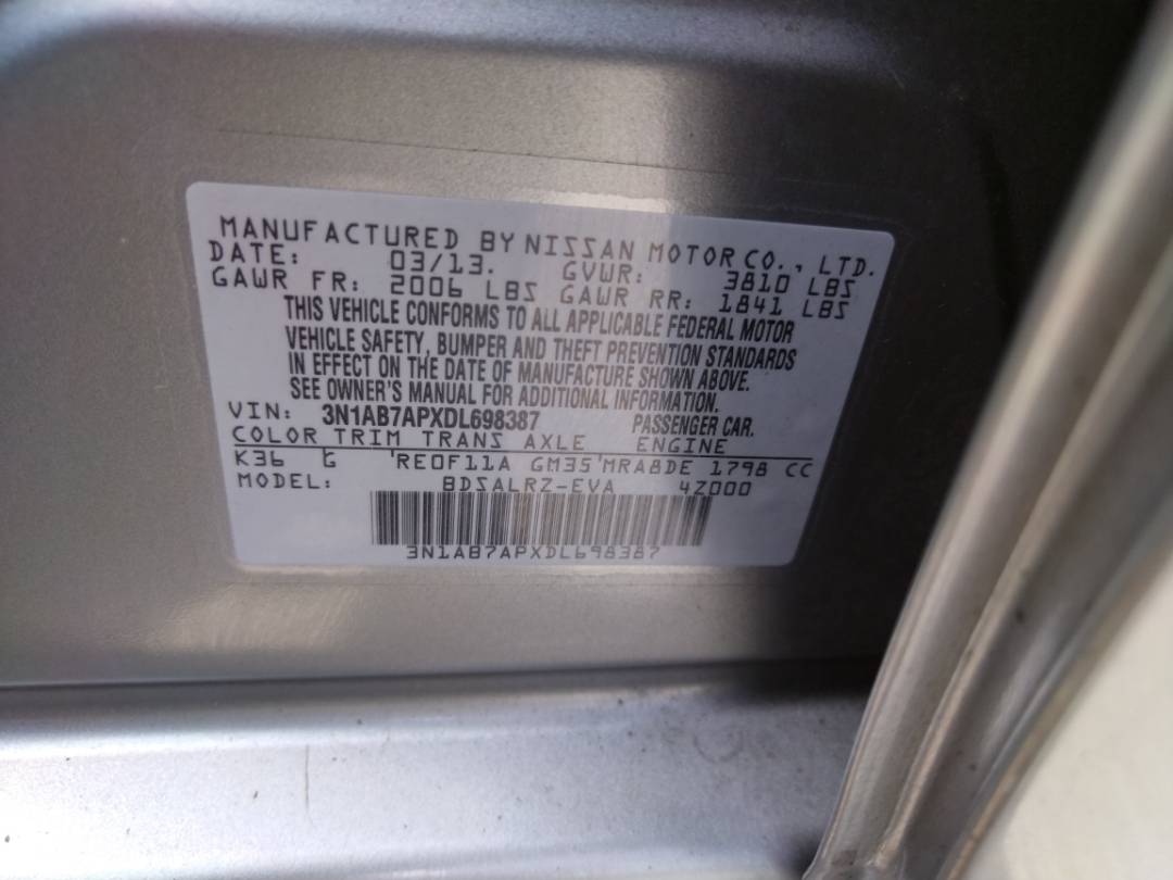 2013 NISSAN SENTRA — 168596 Miles — Lot 38305807 - Marhaba Auctions Used Cars - Image 8