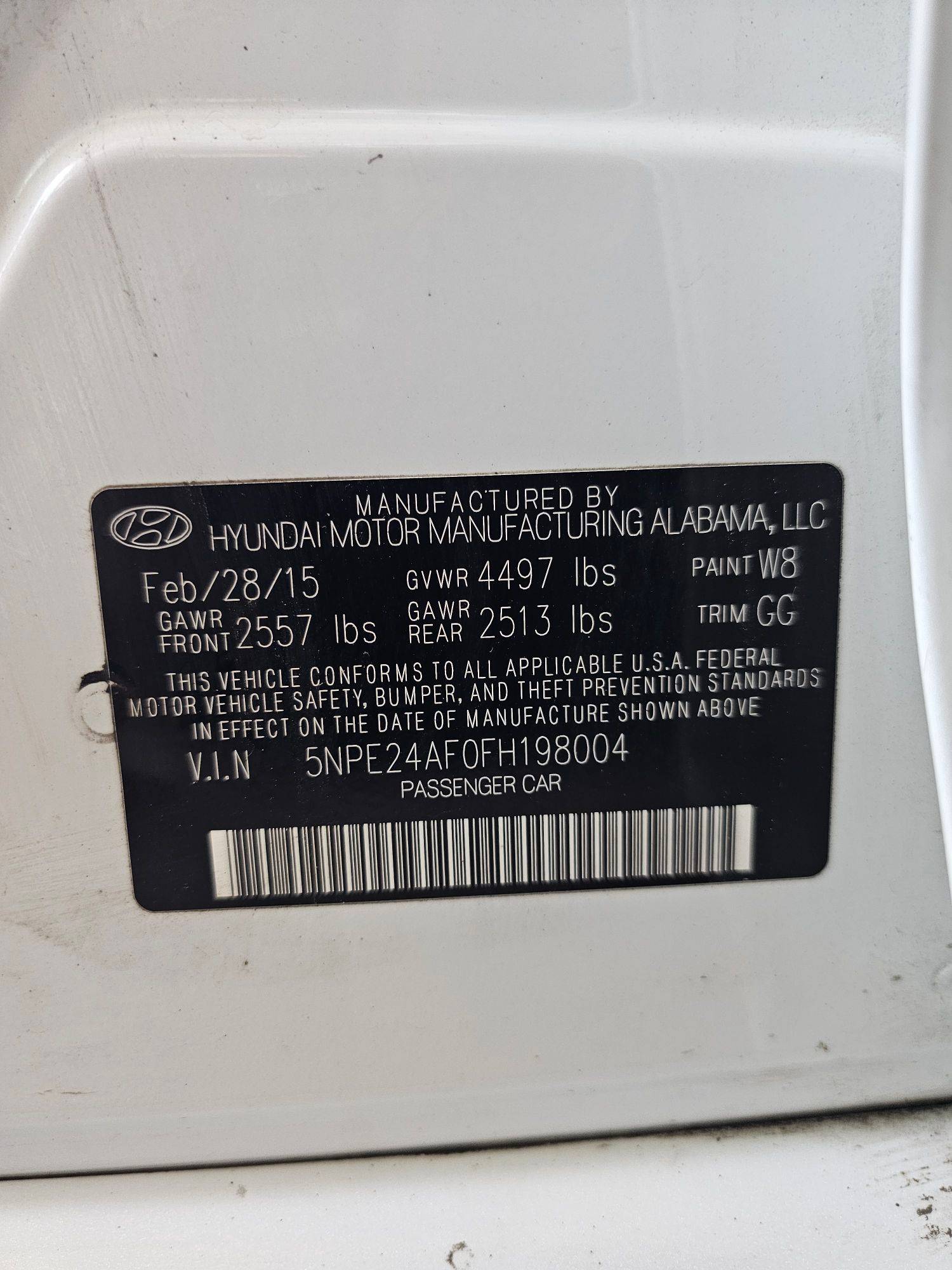 HYUNDAI SONATA 2015 - Marhaba Auction Used Cars - Image 9