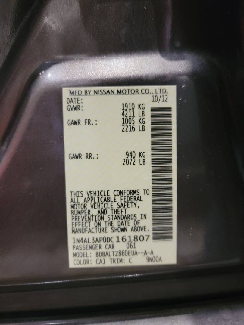2013 NISSAN ALTIMA — 195974 Miles — Lot P0DC161807 — Main - Marhaba Auctions Used Cars - Image 10