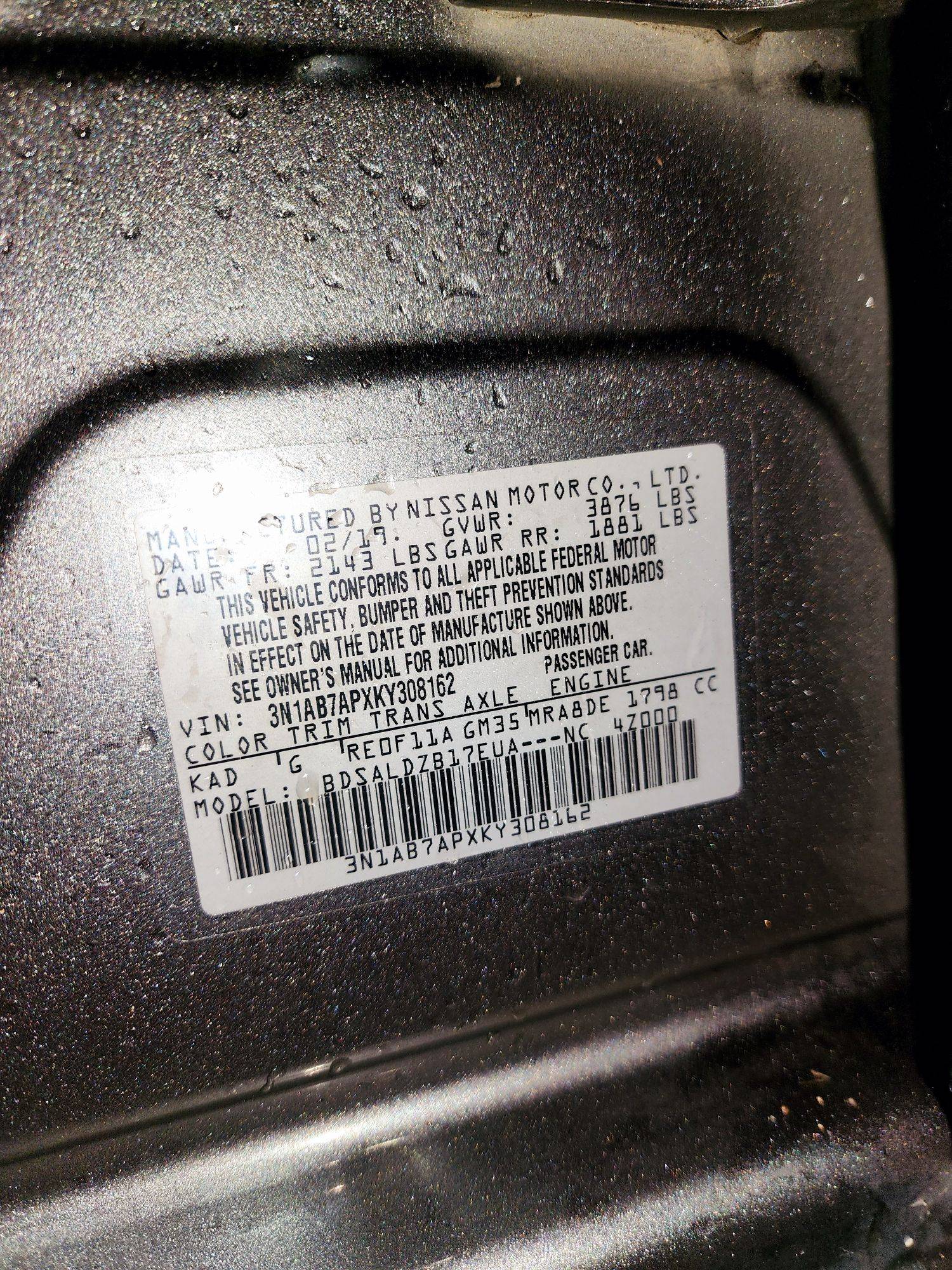 2019 NISSAN SENTRA — 143686 Miles — Lot 995474 — Souq - Marhaba Auctions Used Cars - Image 9