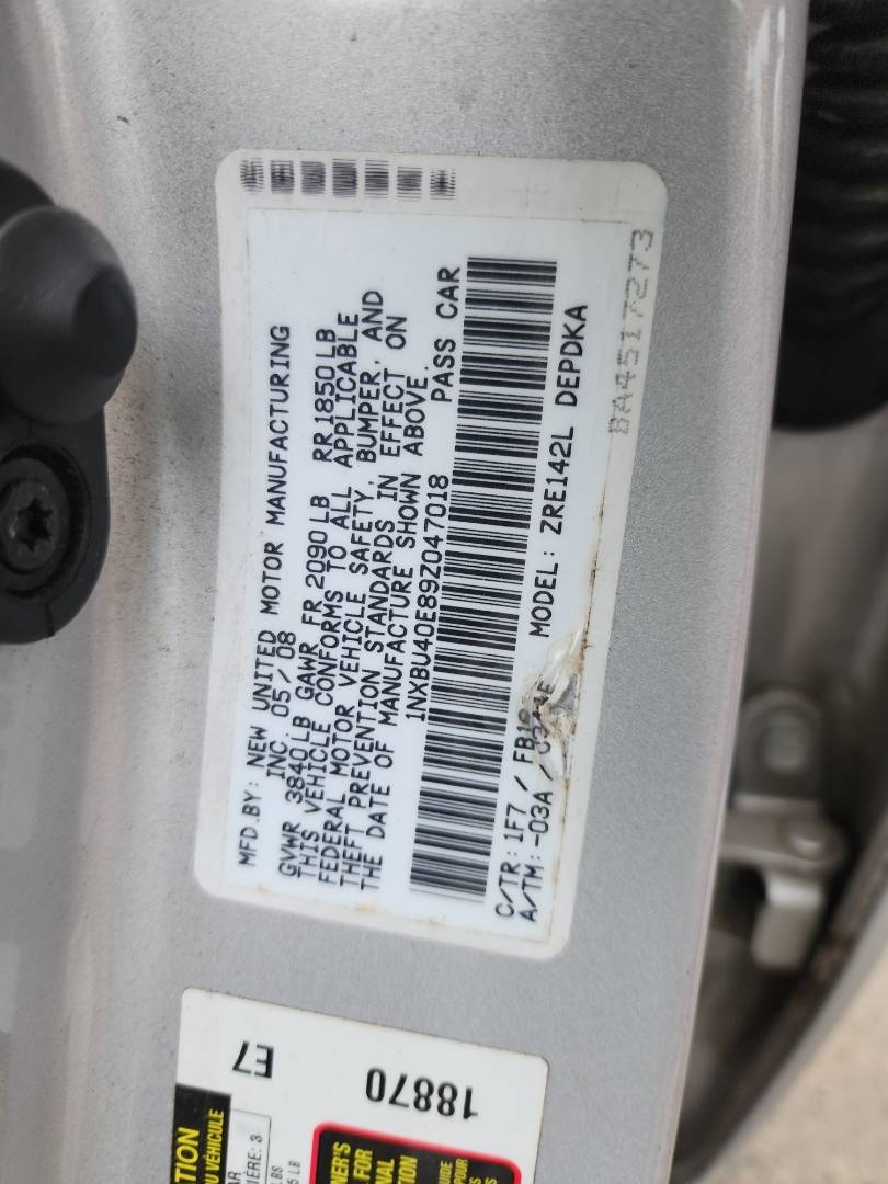 2009 TOYOTA COROLLA — 111516 Miles — Lot 76760203 - Marhaba Auctions Used Cars - Image 4