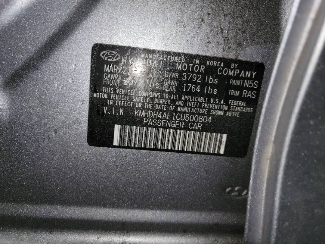 2012 HYUNDAI ELANTRA — 139316 Miles — Lot 38331244 - Marhaba Auctions Used Cars - Image 8