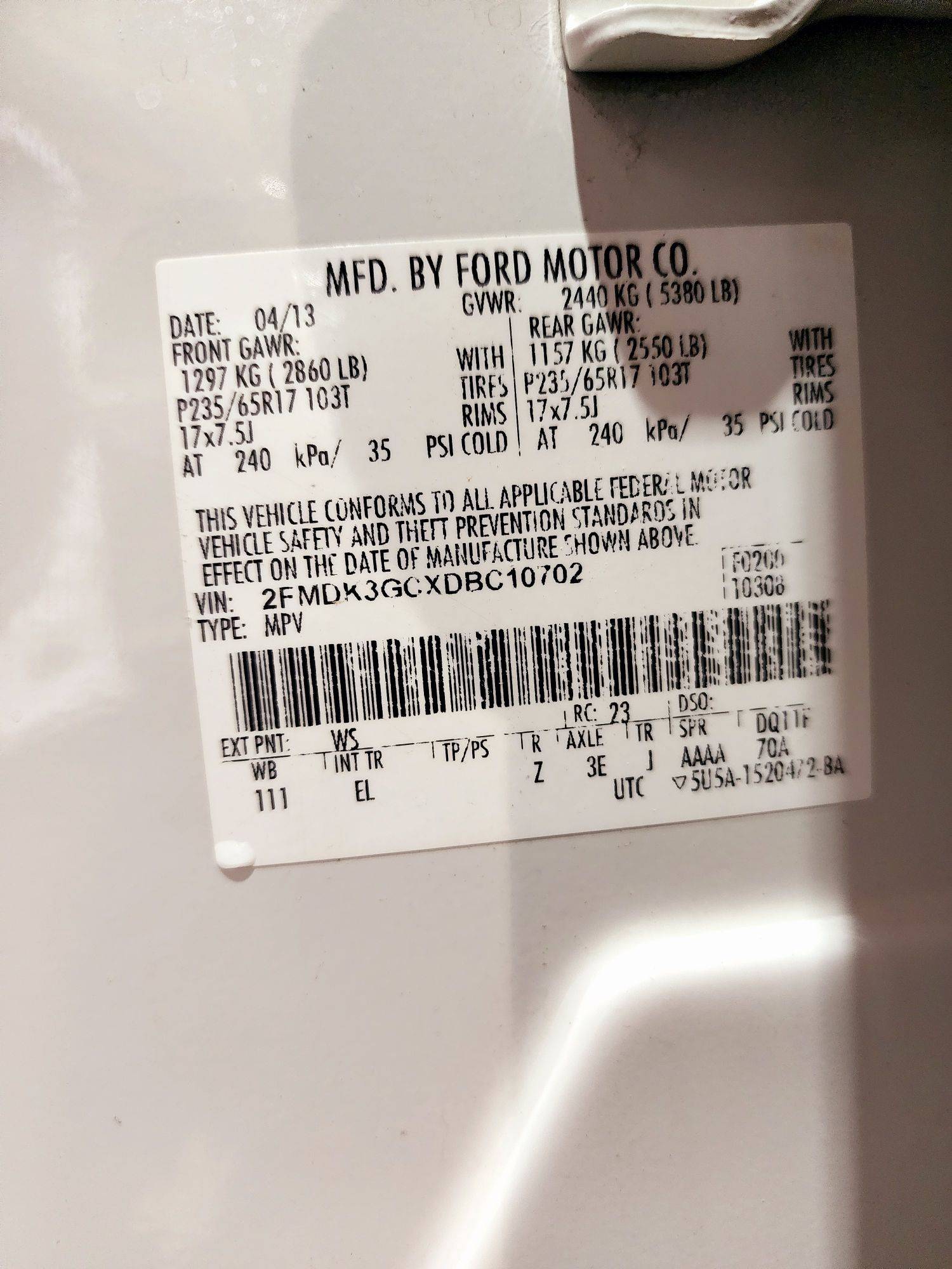 2013 FORD EDGE — 155184 Miles — Lot GCXDBC10702 — Souq - Marhaba Auctions Used Cars - Image 9