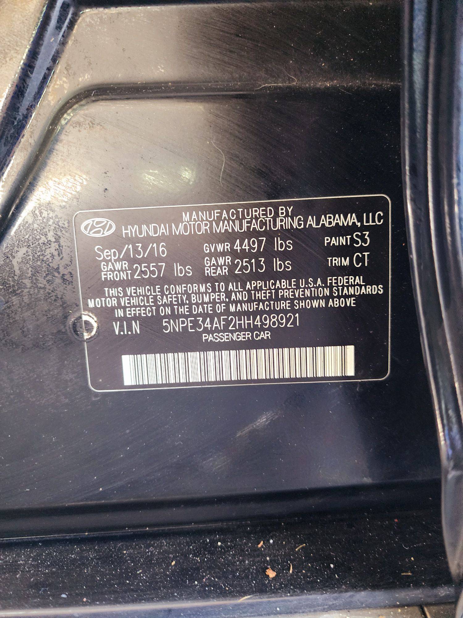 2017 HYUNDAI SONATA — 135384 Miles — Lot 40101738 — Souq - Marhaba Auctions Used Cars - Image 10