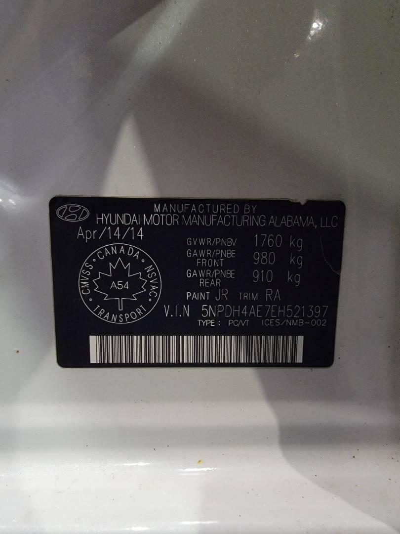 2014 HYUNDAI ELANTRA — 122959 KM — Lot H521397 — Main - Marhaba Auctions Used Cars - Image 10