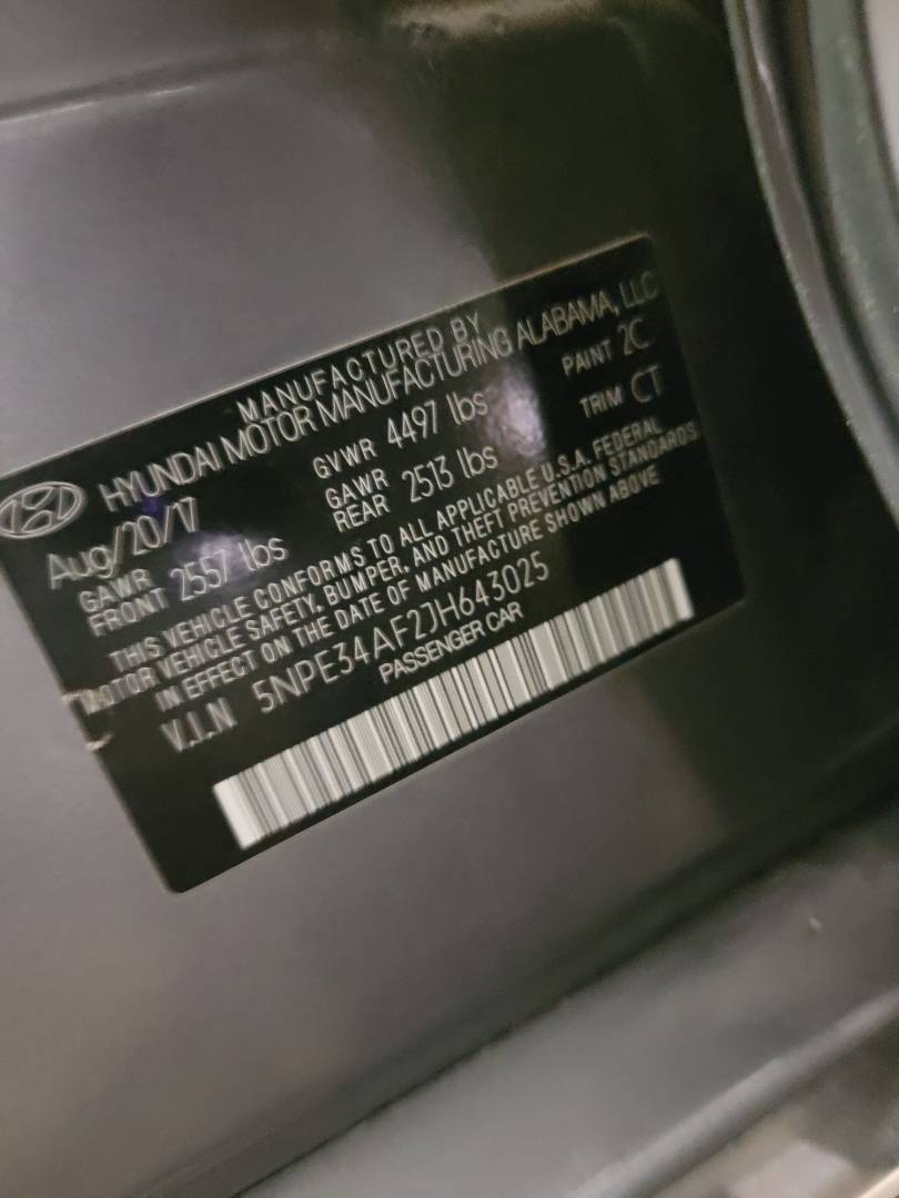 2018 HYUNDAI SONATA — 71791 Miles — Lot JH643025 — Main - Marhaba Auctions Used Cars - Image 10