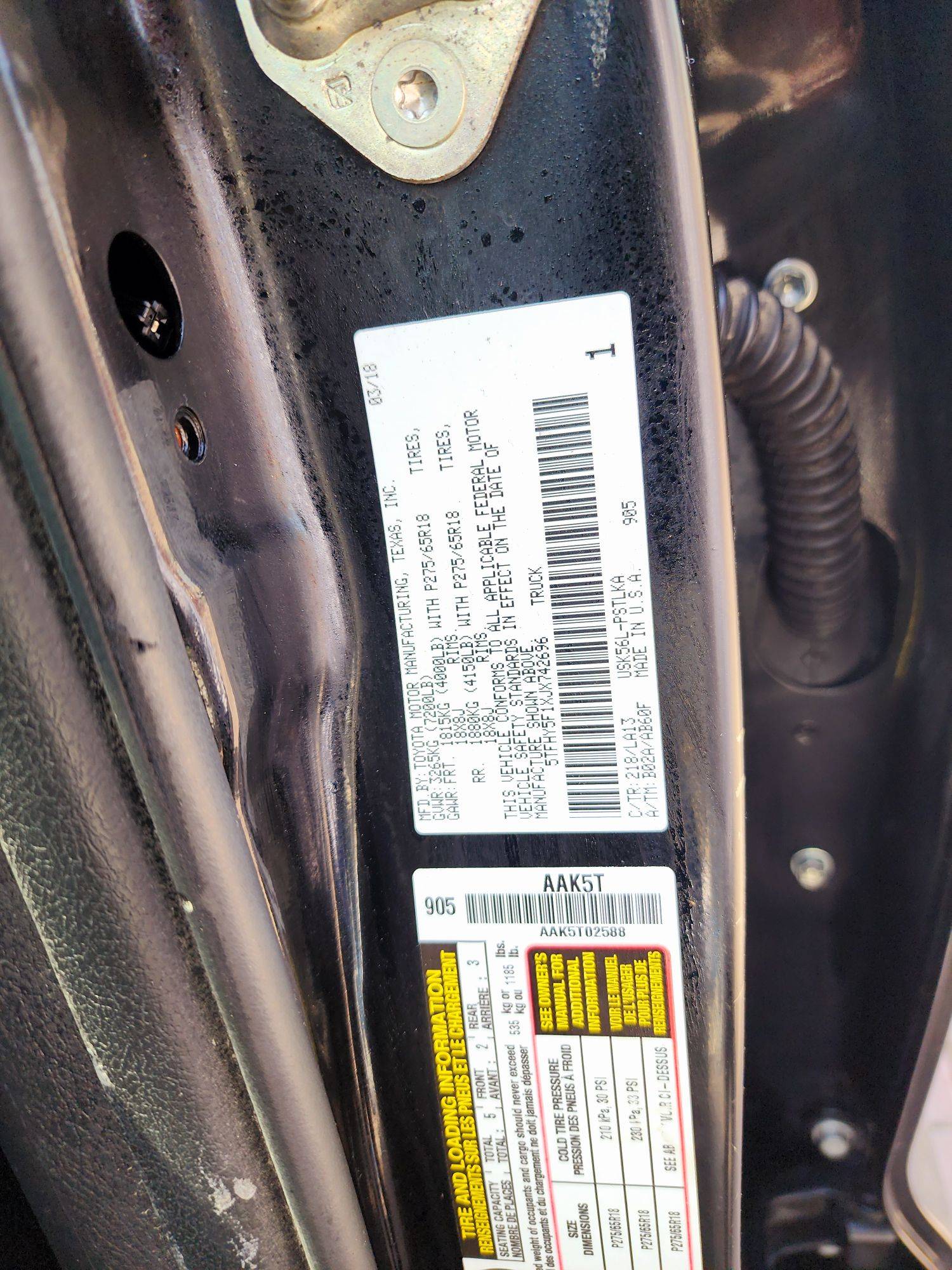 2018 TOYOTA TUNDRA — 62763 Miles — Lot F1XJX742696 — Souq - Marhaba Auctions Used Cars - Image 10