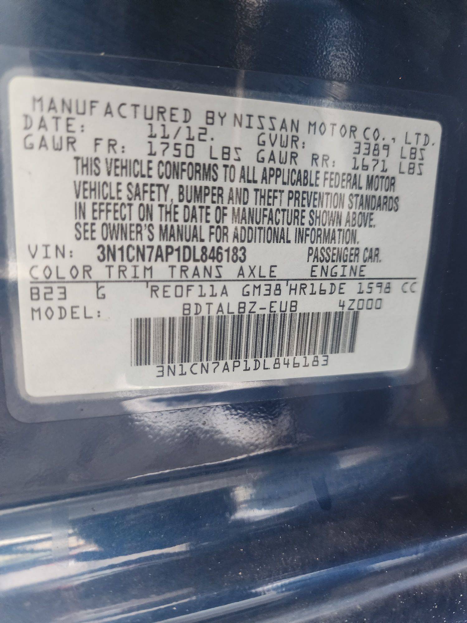 2013 NISSAN VERSA — 173961 Miles — Lot 37699856 - Marhaba Auctions Used Cars - Image 3