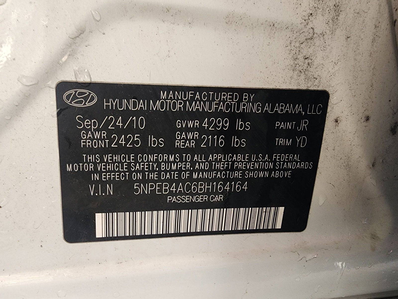 2011 HYUNDAI SONATA — 114076 Miles — Lot 48708834 — Souq - Marhaba Auctions Used Cars - Image 9