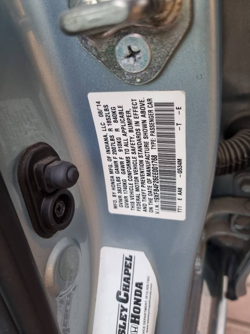 2014 HONDA CIVIC — 116894 Miles — Lot 215487 — Ind. 12 - Marhaba Auctions Used Cars - Image 8