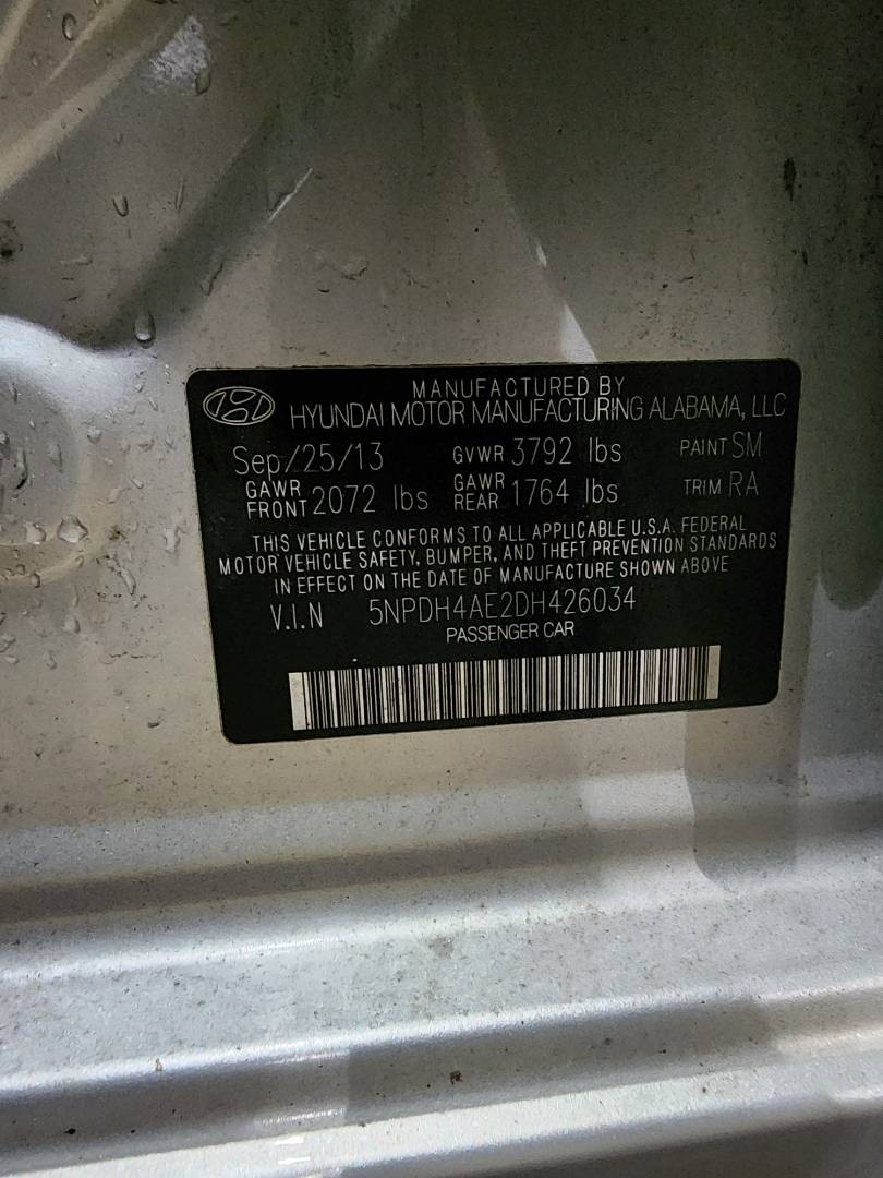 2013 HYUNDAI ELANTRA — 177023 Miles — Lot 80667063 - Marhaba Auctions Used Cars - Image 3