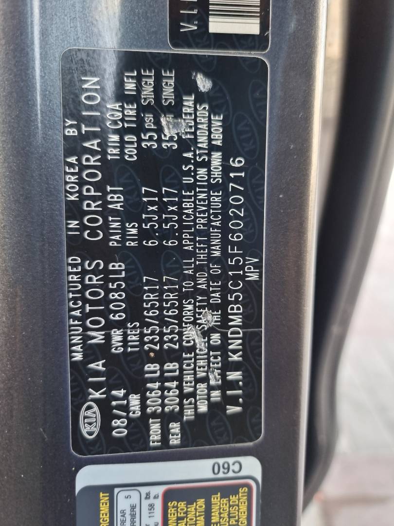 2015 KIA SEDONA — 141451 Miles — Lot 5C15F6020716 — Ind. 12 - Marhaba Auctions Used Cars - Image 9