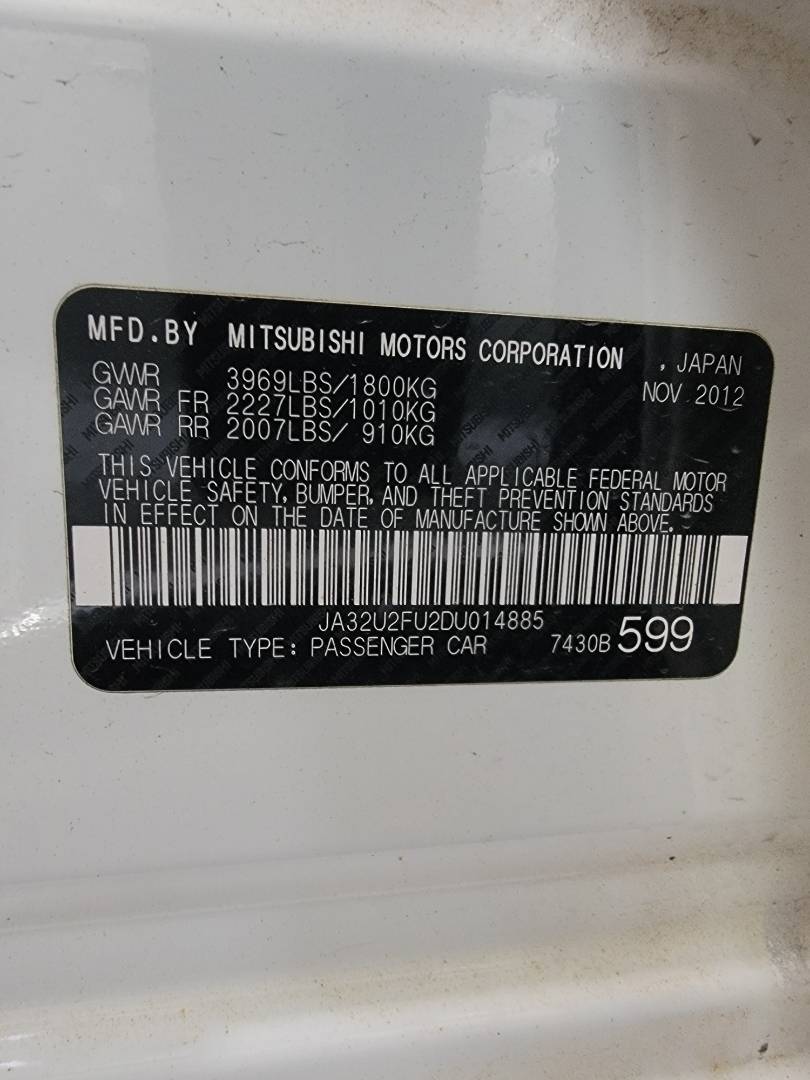 2013 MITSUBISHI LANCER — 171748 Miles — Lot U014885 — Main - Marhaba Auctions Used Cars - Image 10