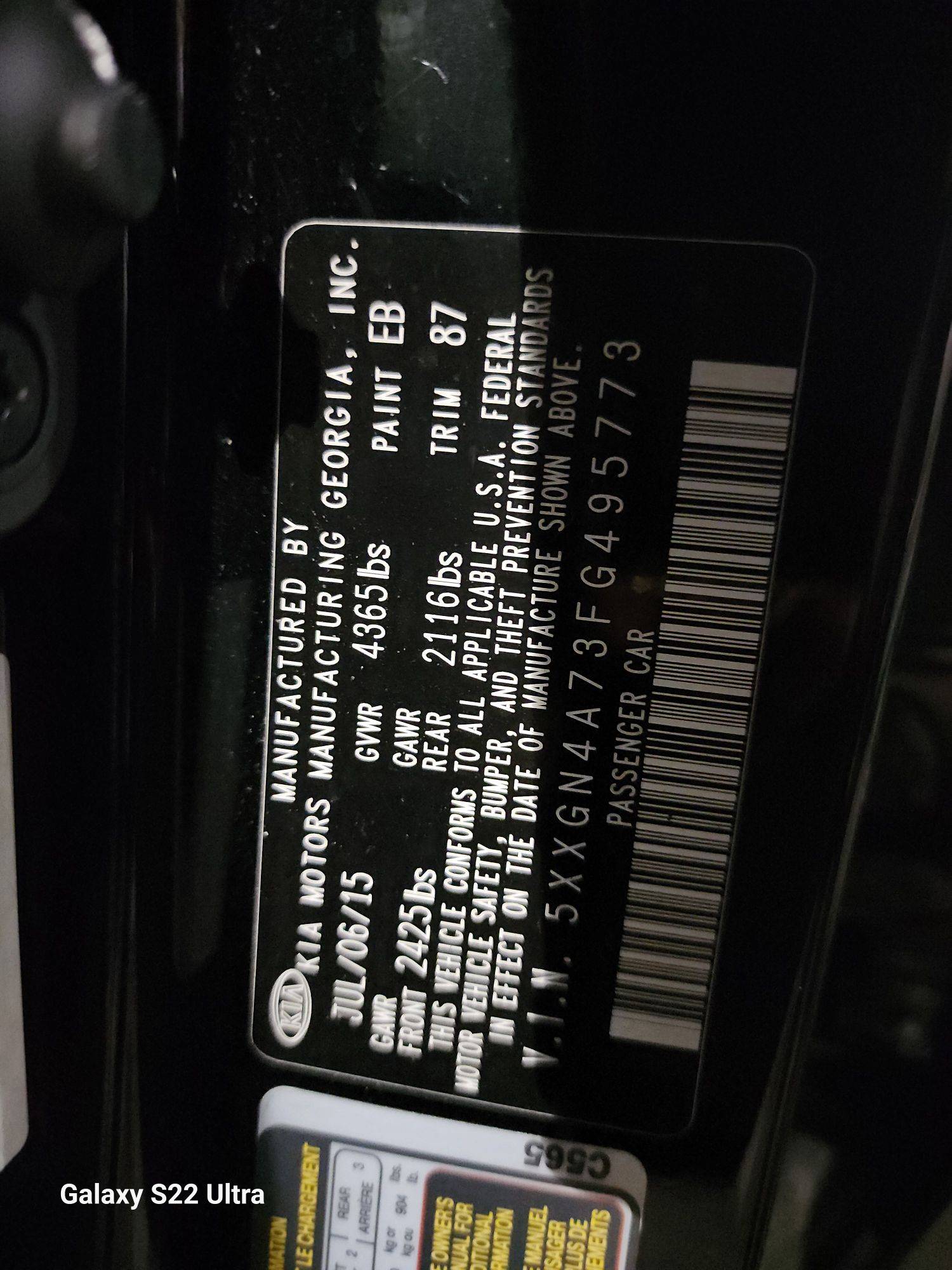2015 KIA OPTIMA — 185434 Miles — Lot 80917573 - Marhaba Auctions Used Cars - Image 8
