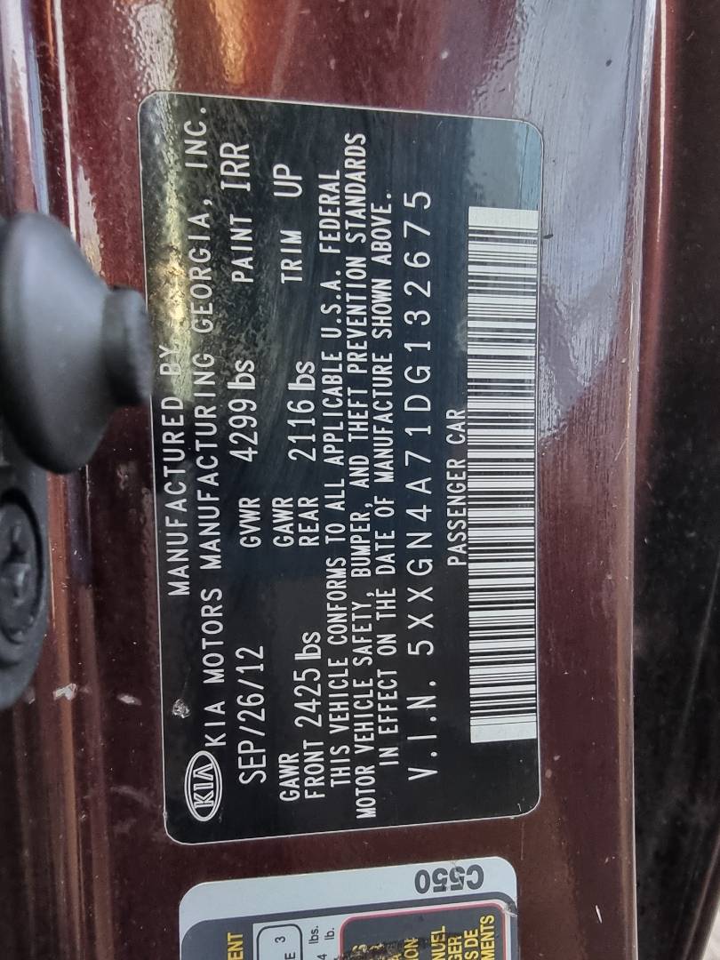 2013 KIA OPTIMA — 147809 Miles — Lot 125487 — Ind. 12 - Marhaba Auctions Used Cars - Image 9