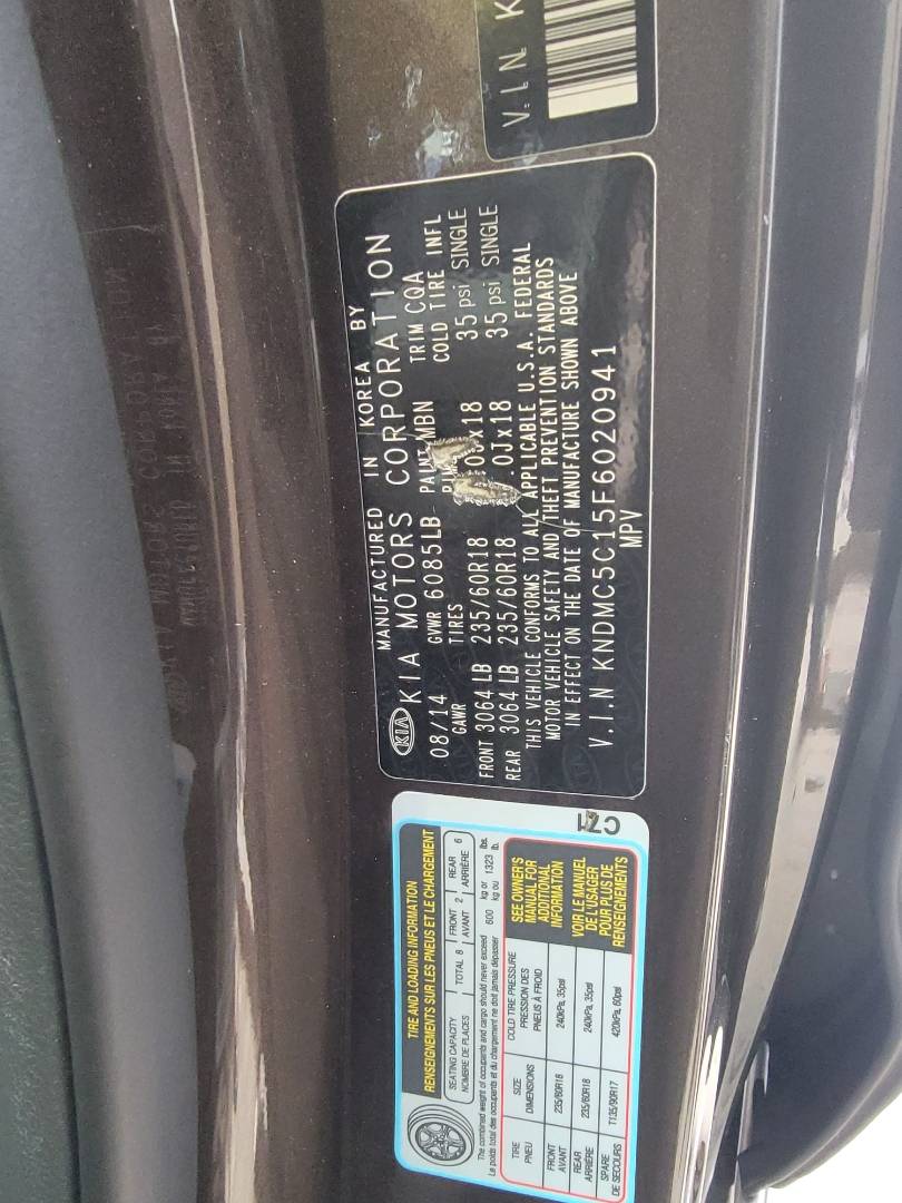 2015 KIA SEDONA — 177244 Miles — Lot 6020941 — Main - Marhaba Auctions Used Cars - Image 9