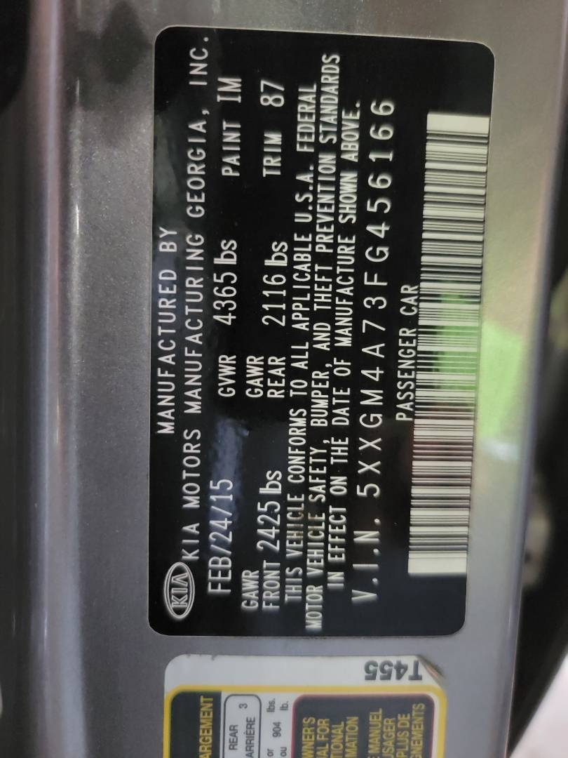 2015 KIA OPTIMA — 140209 Miles — Lot G456166 — Main - Marhaba Auctions Used Cars - Image 10