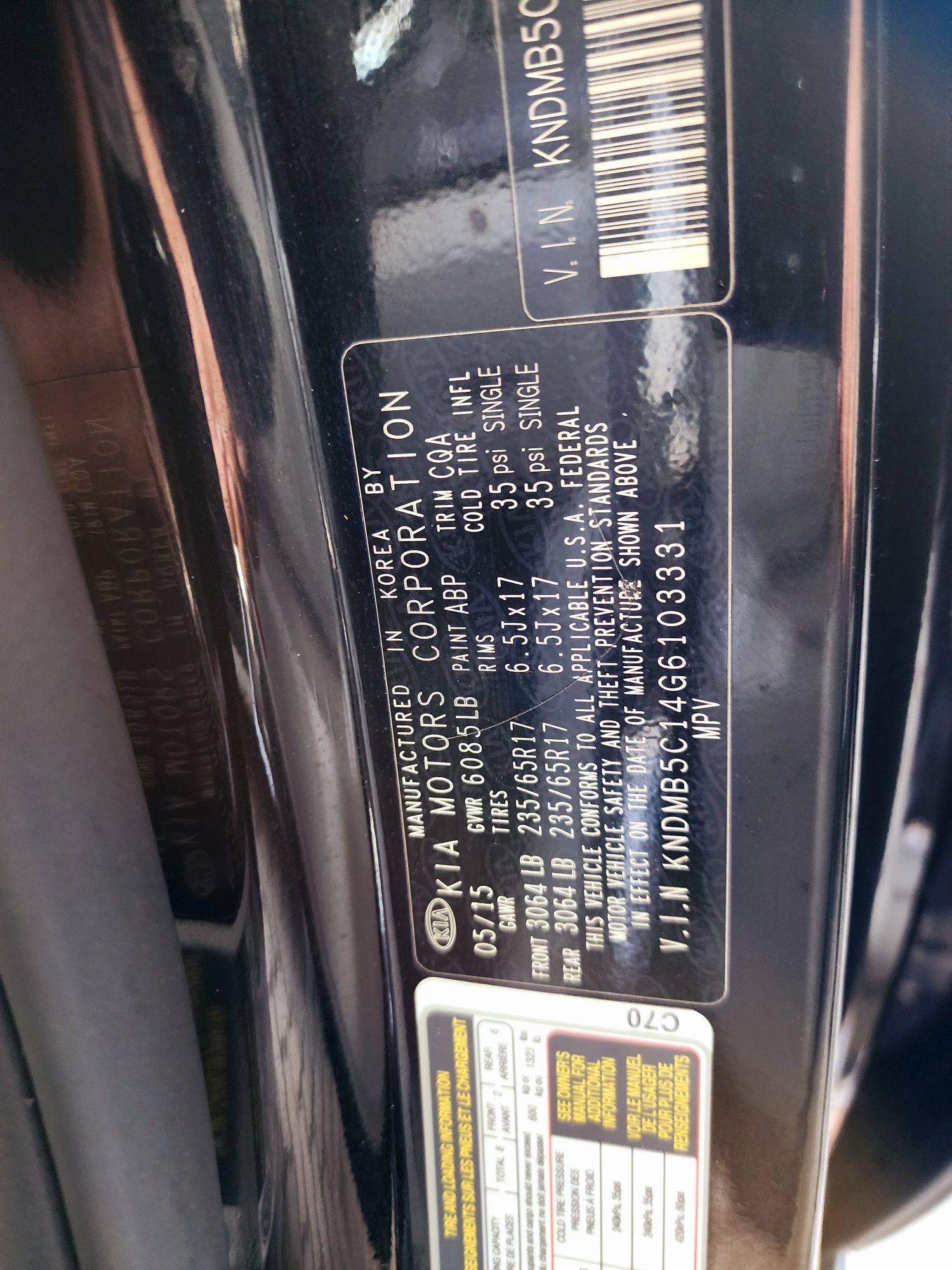2016 KIA SEDONA — 190699 Miles — Lot G6103331 — Souq - Marhaba Auctions Used Cars - Image 9