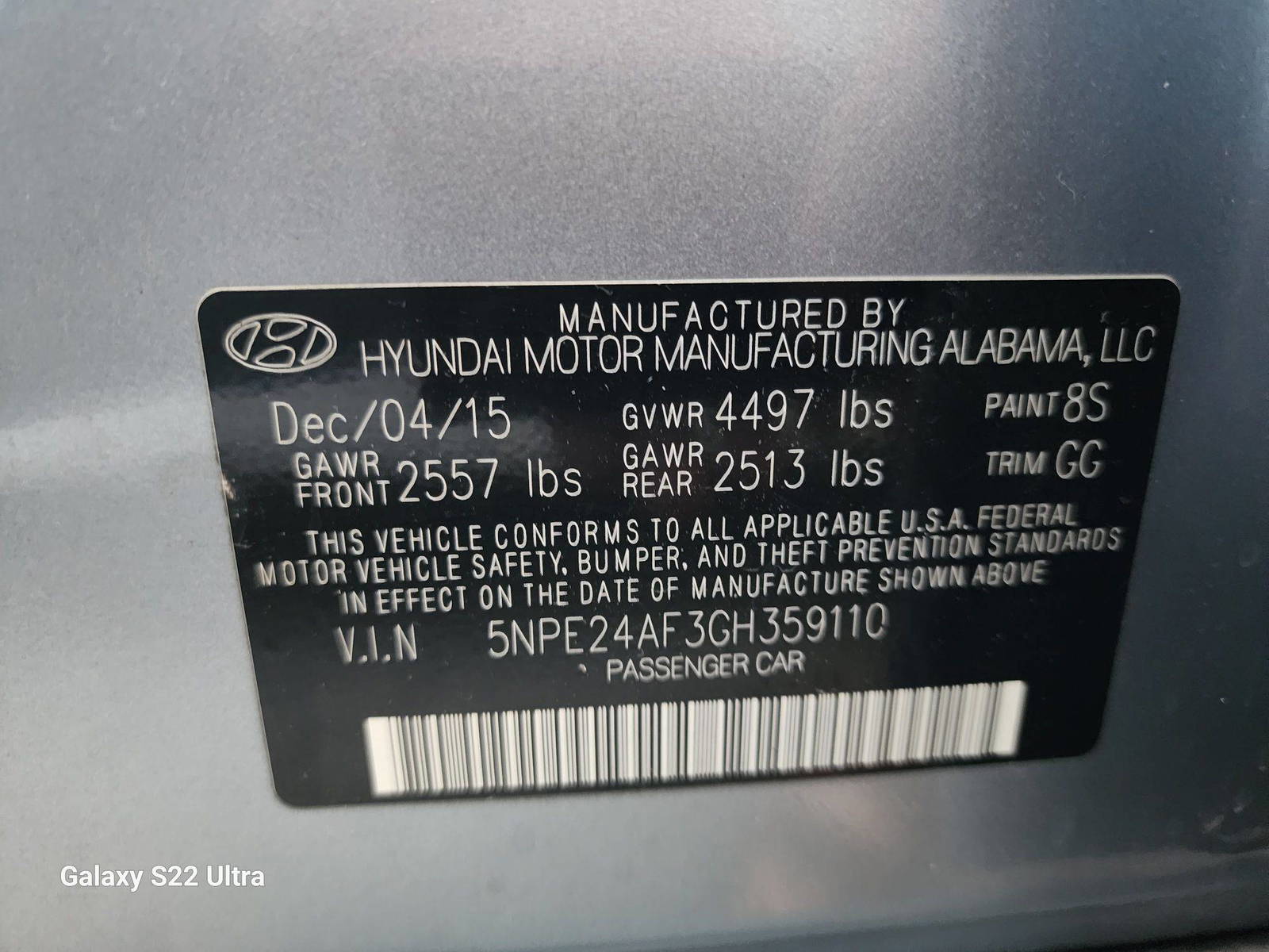 2016 HYUNDAI SONATA — 140497 Miles — Lot 38875293 - Marhaba Auctions Used Cars - Image 10