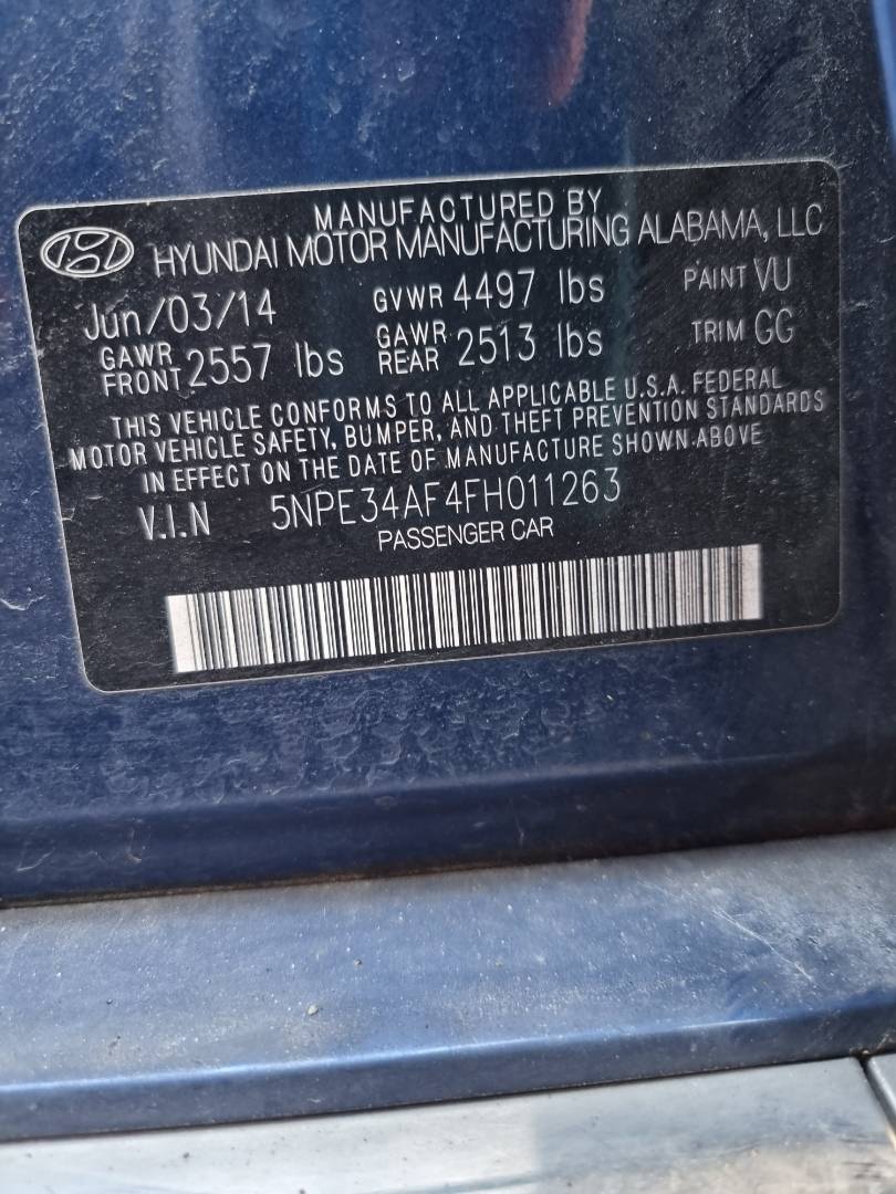 2015 HYUNDAI SONATA — 162016 Miles — Lot FH011263 — Ind. 12 - Marhaba Auctions Used Cars - Image 10