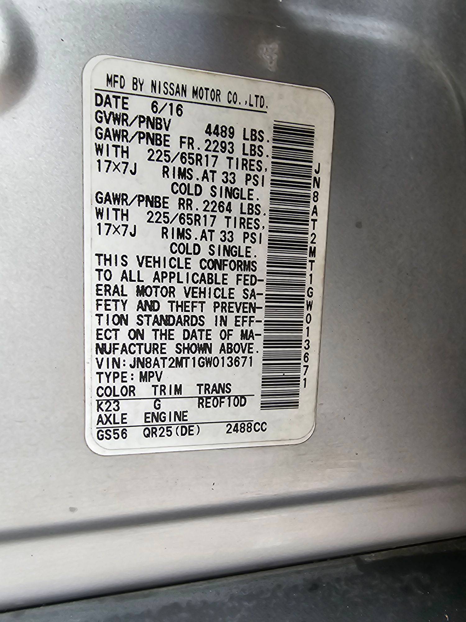 NISSAN ROGUE 2016 - Marhaba Auction Used Cars - Image 11