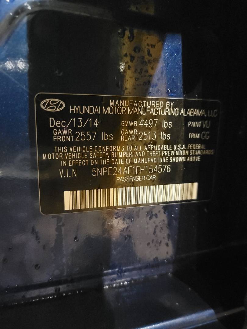 2015 HYUNDAI SONATA — 128160 Miles — Lot 77770243 - Marhaba Auctions Used Cars - Image 10