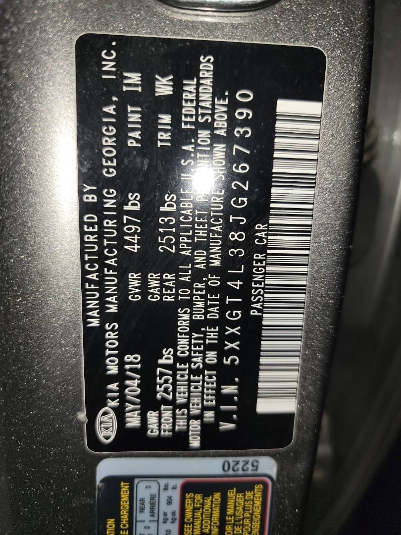 2018 KIA OPTIMA — 76207 Miles — Lot G267390 — Main - Marhaba Auctions Used Cars - Image 10