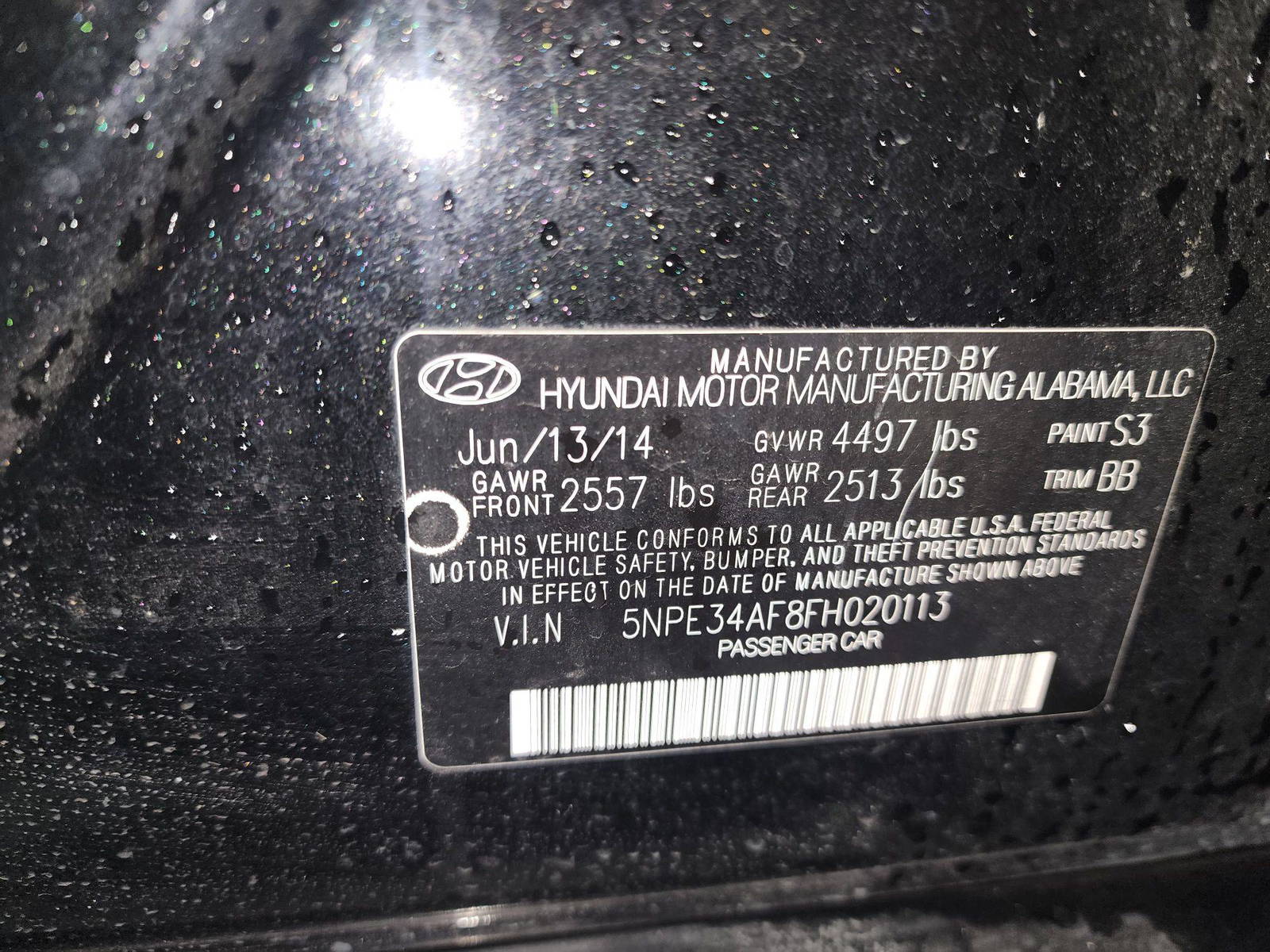 2015 HYUNDAI SONATA — 172254 Miles — Lot 3503756 — Al Quoz - Marhaba Auctions Used Cars - Image 9