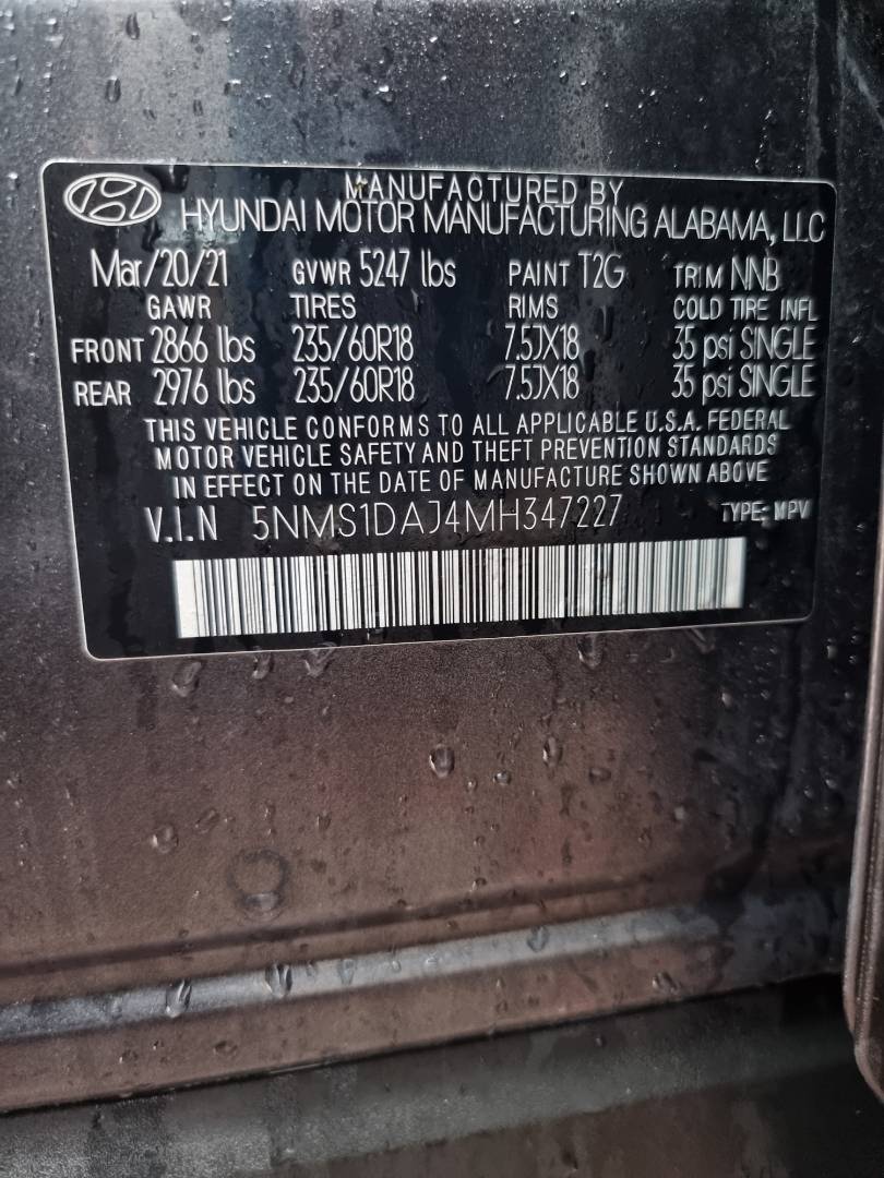 HYUNDAI SANTA FE 2021 - Marhaba Auction Used Cars - Image 9