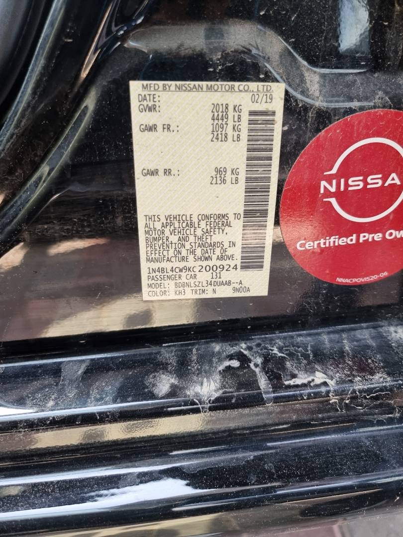 2019 NISSAN ALTIMA — 18565 Miles — Lot C200924 — Ind. 12 - Marhaba Auctions Used Cars - Image 8
