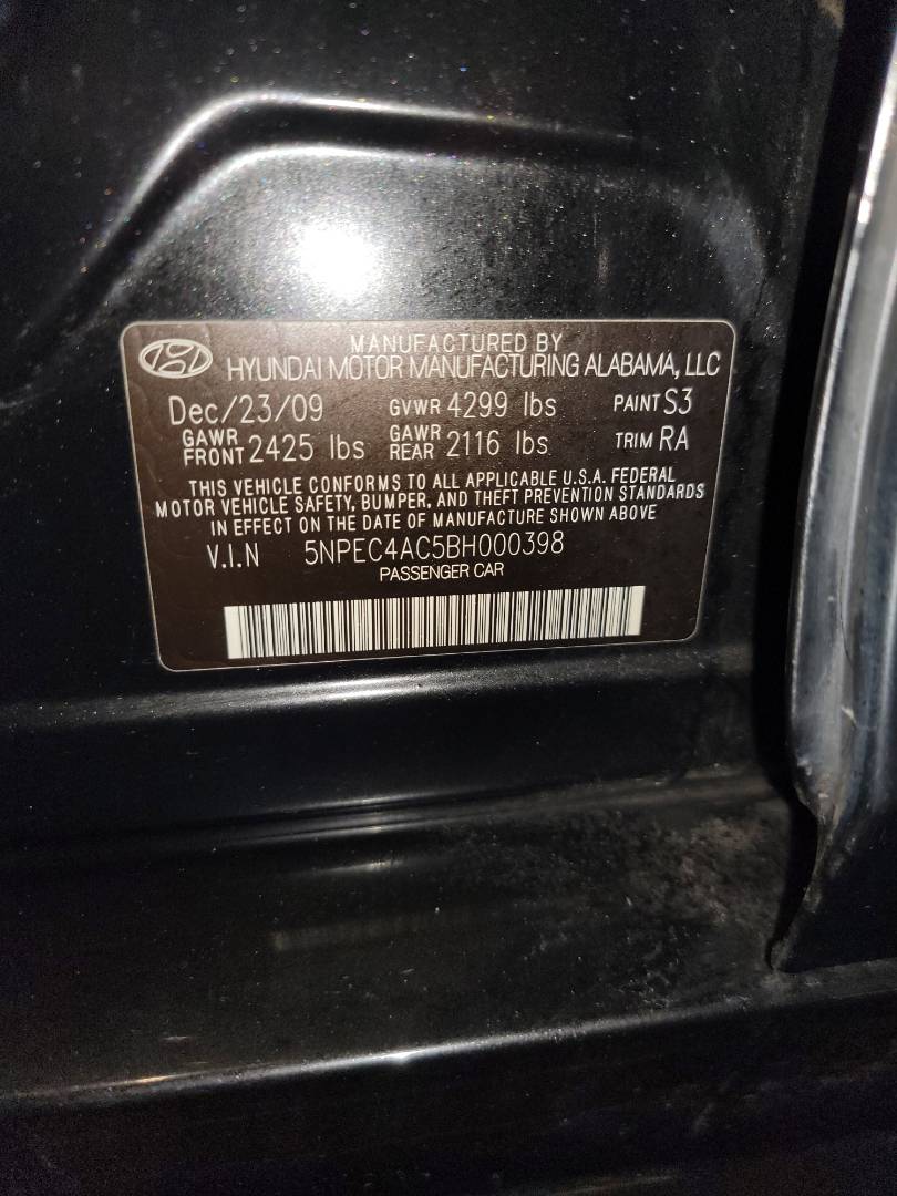 2011 HYUNDAI SONATA — 174861 Miles — Lot 37624580 - Marhaba Auctions Used Cars - Image 10