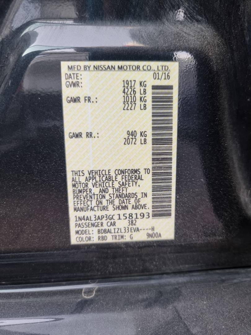 2016 NISSAN ALTIMA — 61485 Miles — Lot 1245178 — Ind. 12 - Marhaba Auctions Used Cars - Image 9
