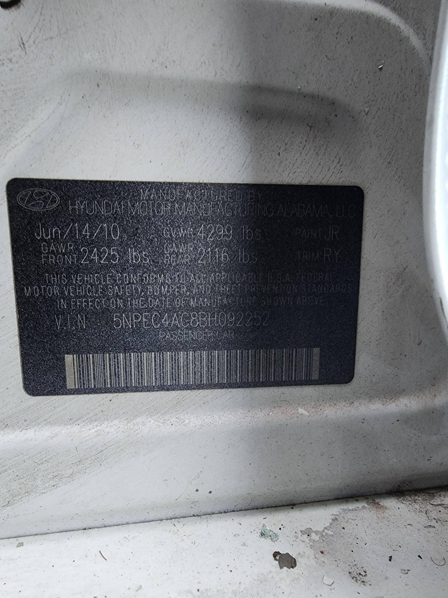 2011 HYUNDAI SONATA — 149429 Miles — Lot 61396614 — Souq - Marhaba Auctions Used Cars - Image 10