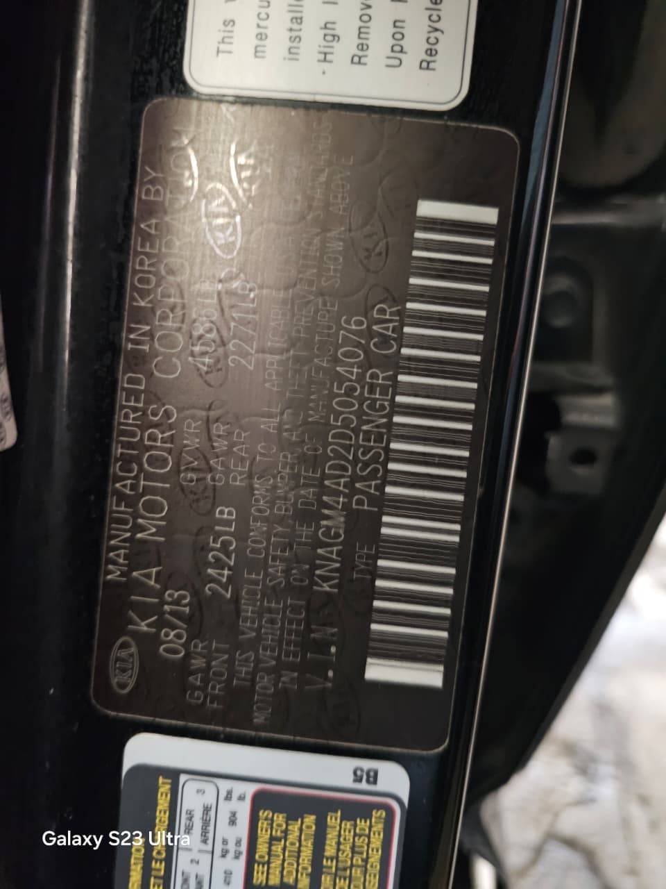 2013 KIA OPTIMA — 111887 Miles — Lot D5054076 — Main - Marhaba Auctions Used Cars - Image 11