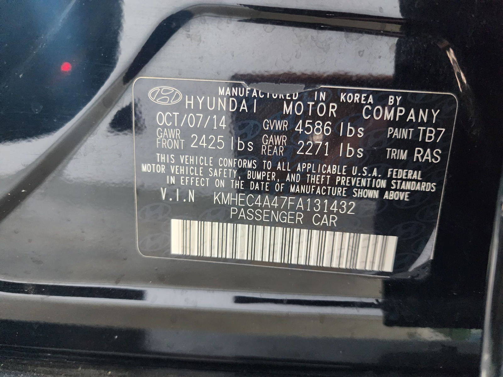 2015 HYUNDAI SONATA — 211716 Miles — Lot 131432 — Al Quoz - Marhaba Auctions Used Cars - Image 14
