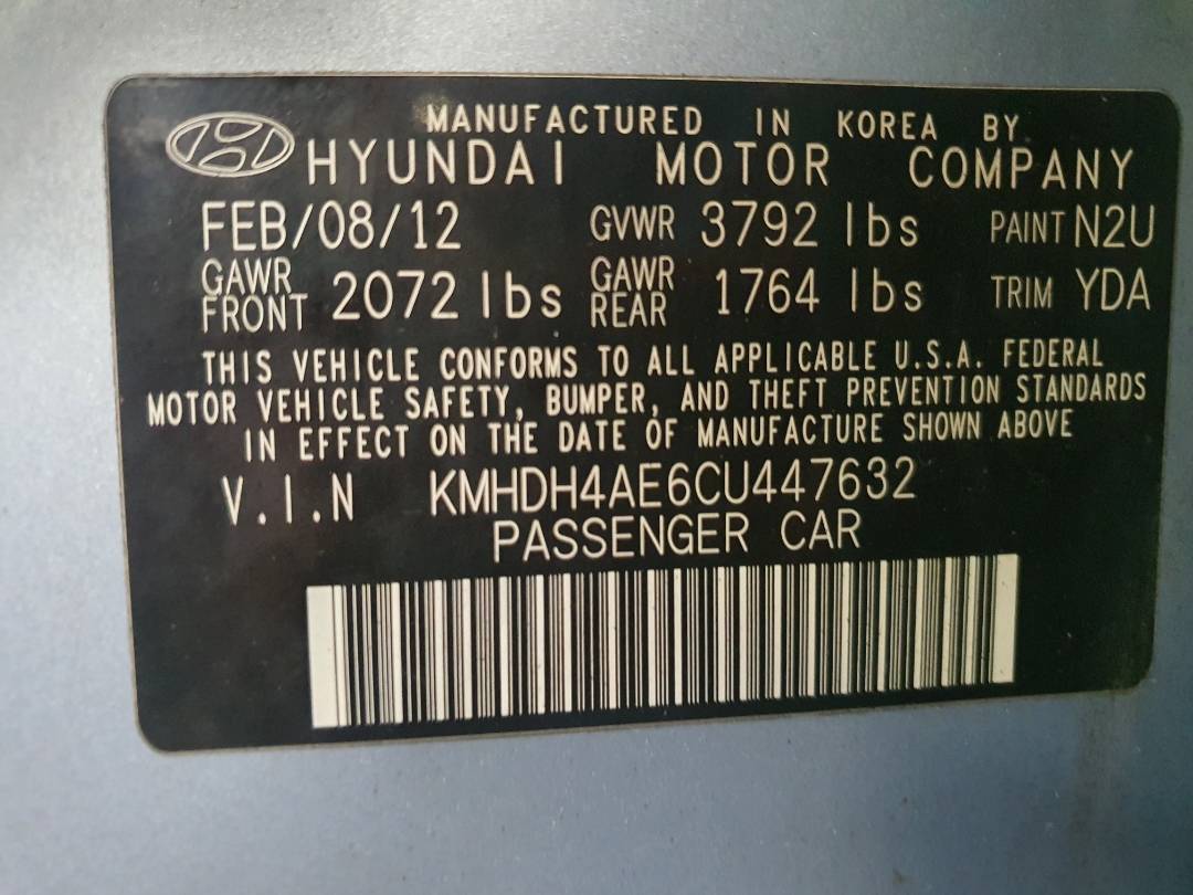 2012 HYUNDAI ELANTRA — 171996 Miles — Lot 38851530 - Marhaba Auctions Used Cars - Image 9