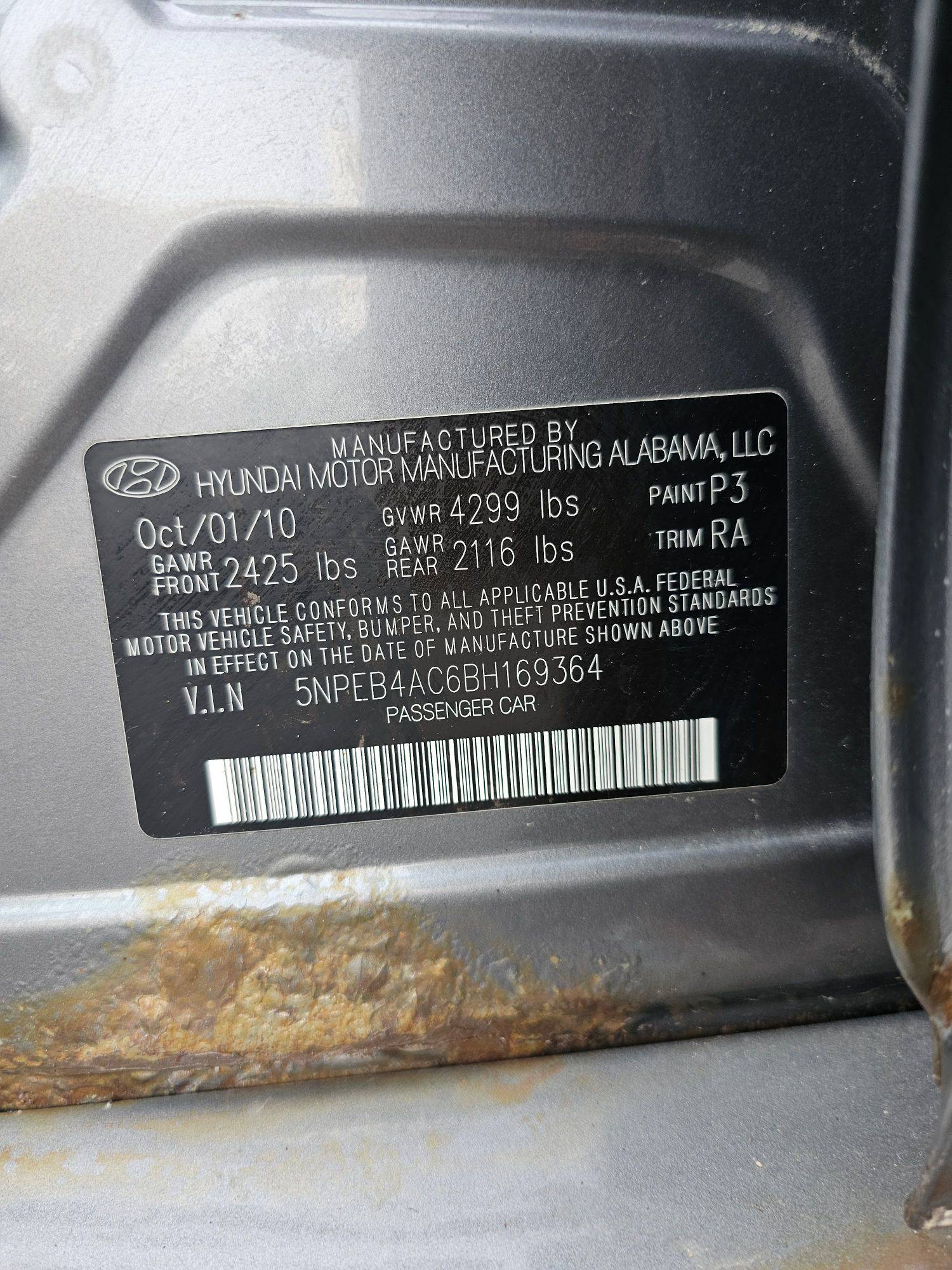 2011 HYUNDAI SONATA — 141587 Miles — Lot BH169364 — Souq - Marhaba Auctions Used Cars - Image 9