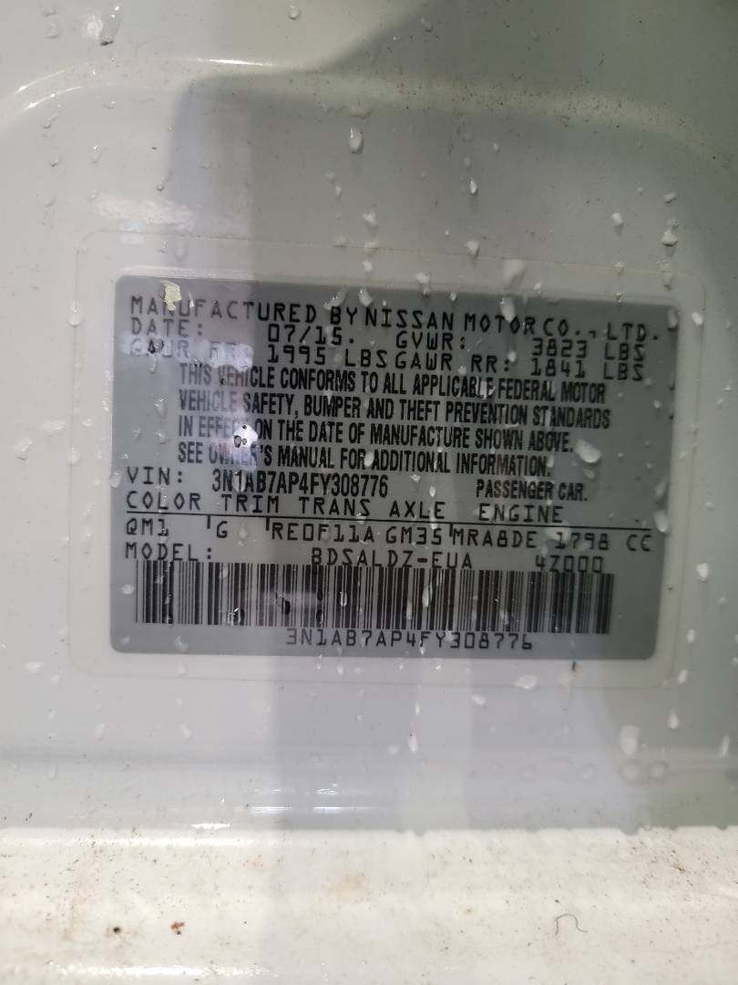 2015 NISSAN SENTRA — 162030 Miles — Lot FY308776 — Main - Marhaba Auctions Used Cars - Image 11