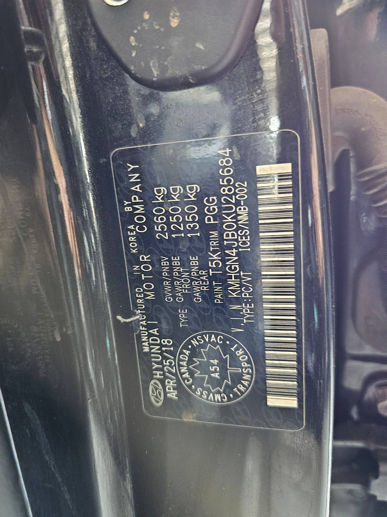 2019 GENESIS G80 — 104352 KM — Lot JB0KU285684 — Souq - Marhaba Auctions Used Cars - Image 9