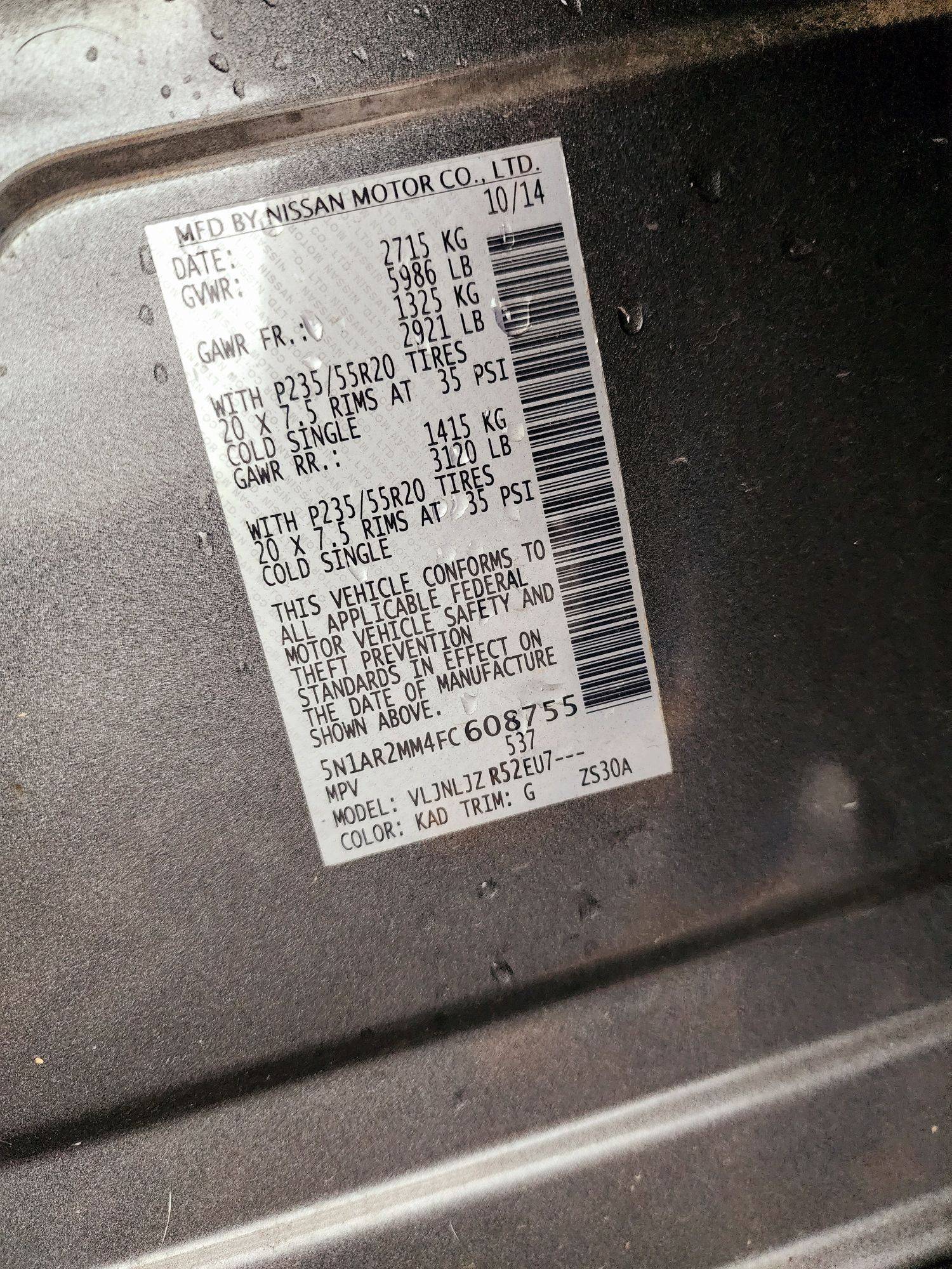 2015 NISSAN PATHFINDER — 209014 Miles — Lot 77539204 — Souq - Marhaba Auctions Used Cars - Image 10
