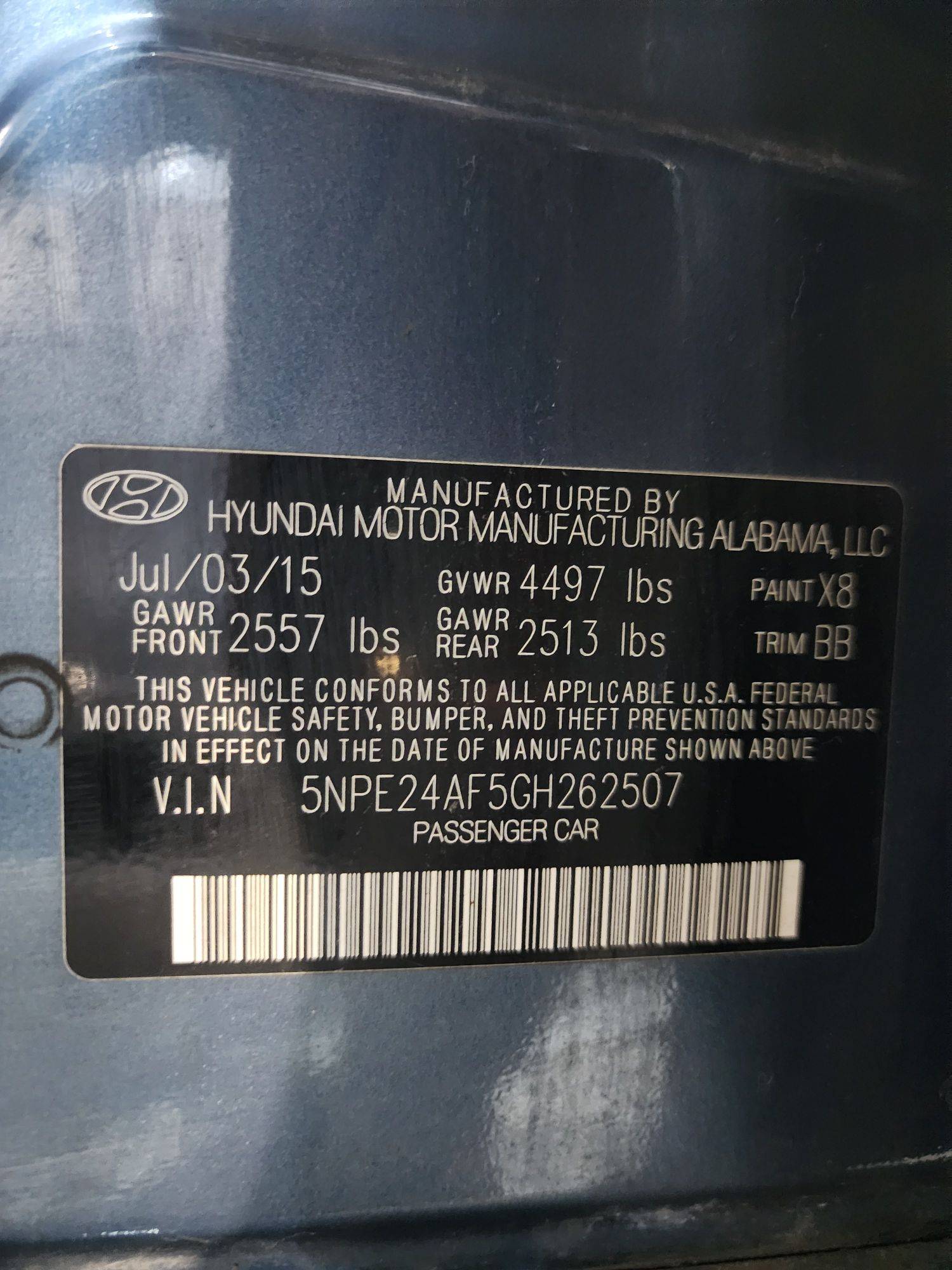 HYUNDAI SONATA 2016 - Marhaba Auction Used Cars - Image 10