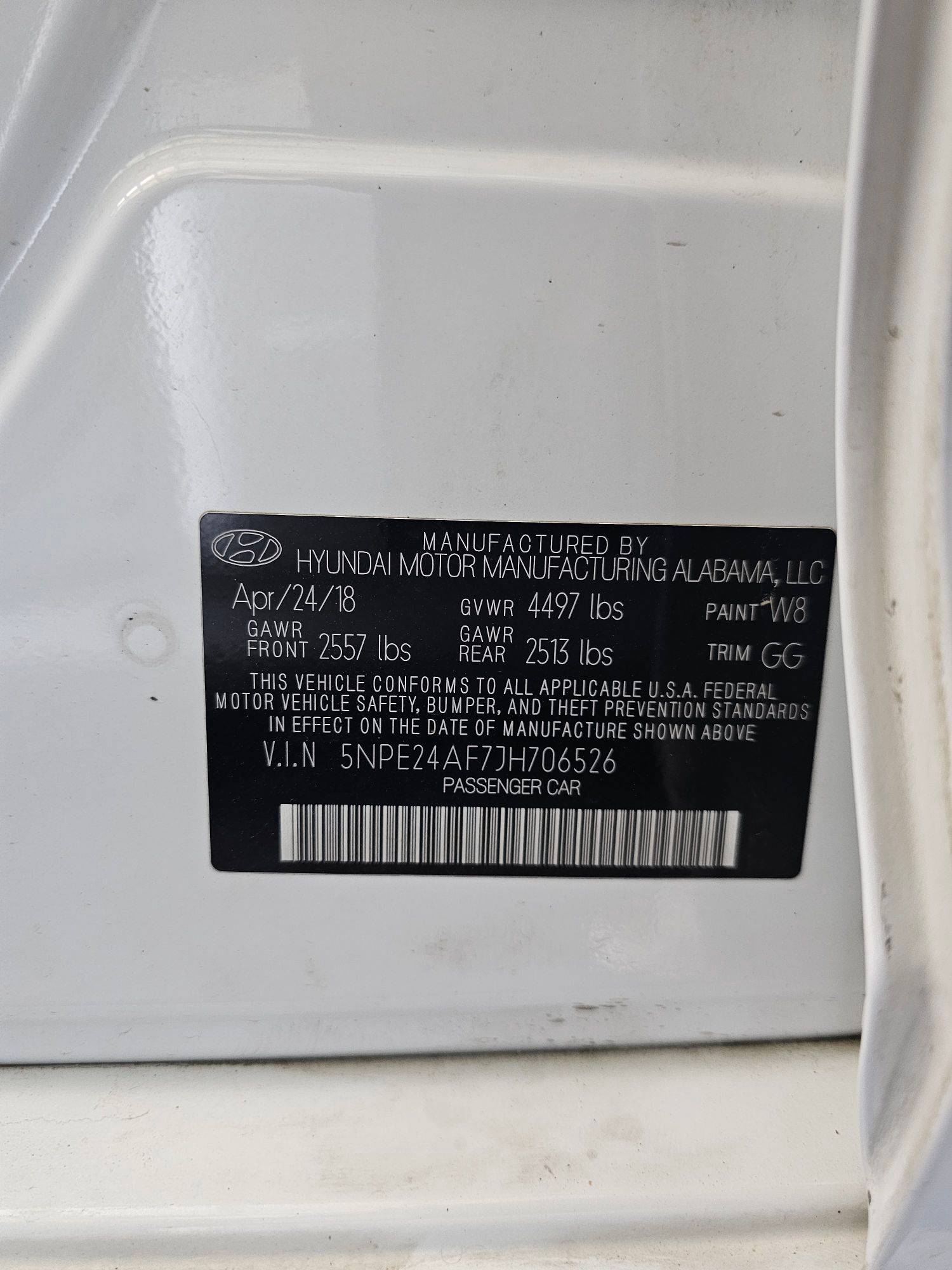 HYUNDAI SONATA 2018 - Marhaba Auction Used Cars - Image 9