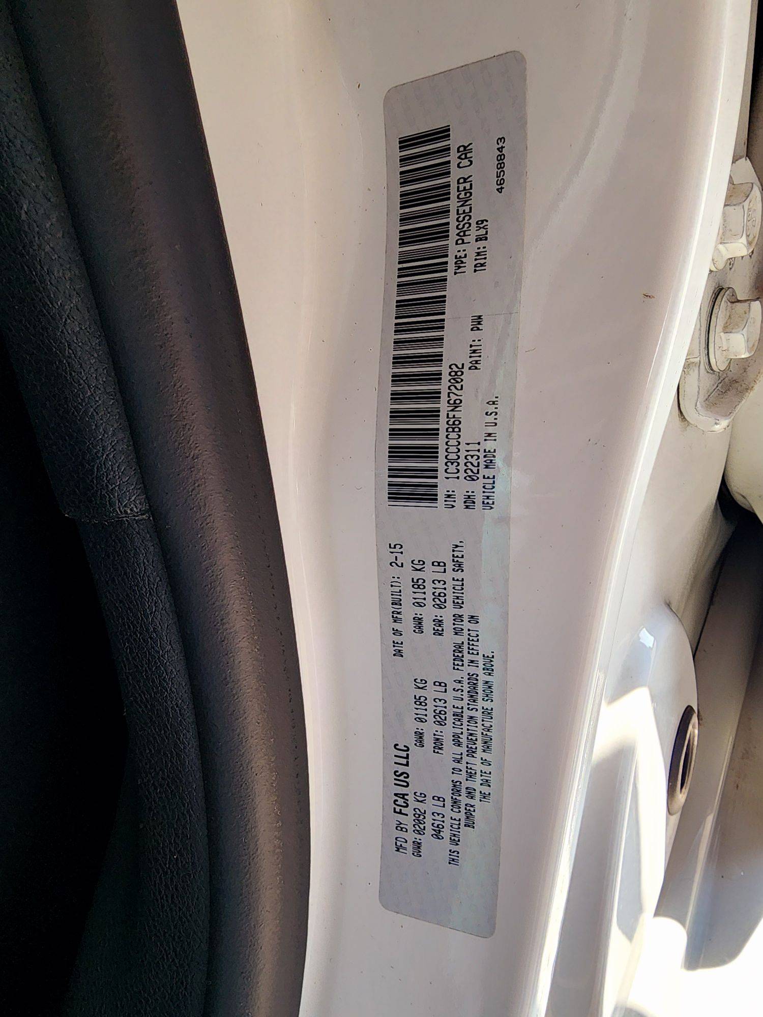 2015 CHRYSLER 200 — 275439 KM — Lot 124587 — Souq - Marhaba Auctions Used Cars - Image 10