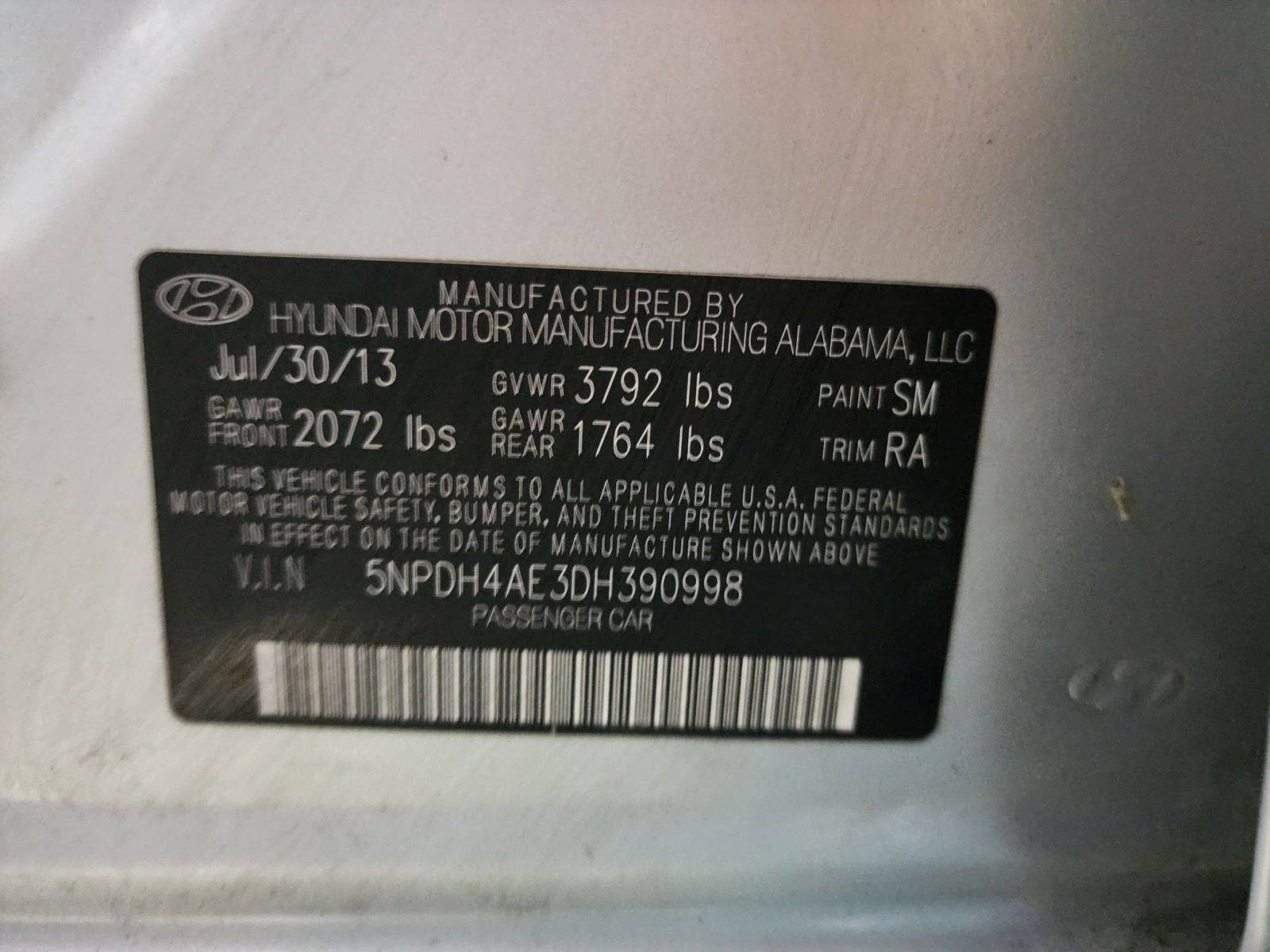 2013 HYUNDAI ELANTRA — 201312 Miles — Lot 75450974 — Al Quoz - Marhaba Auctions Used Cars - Image 14